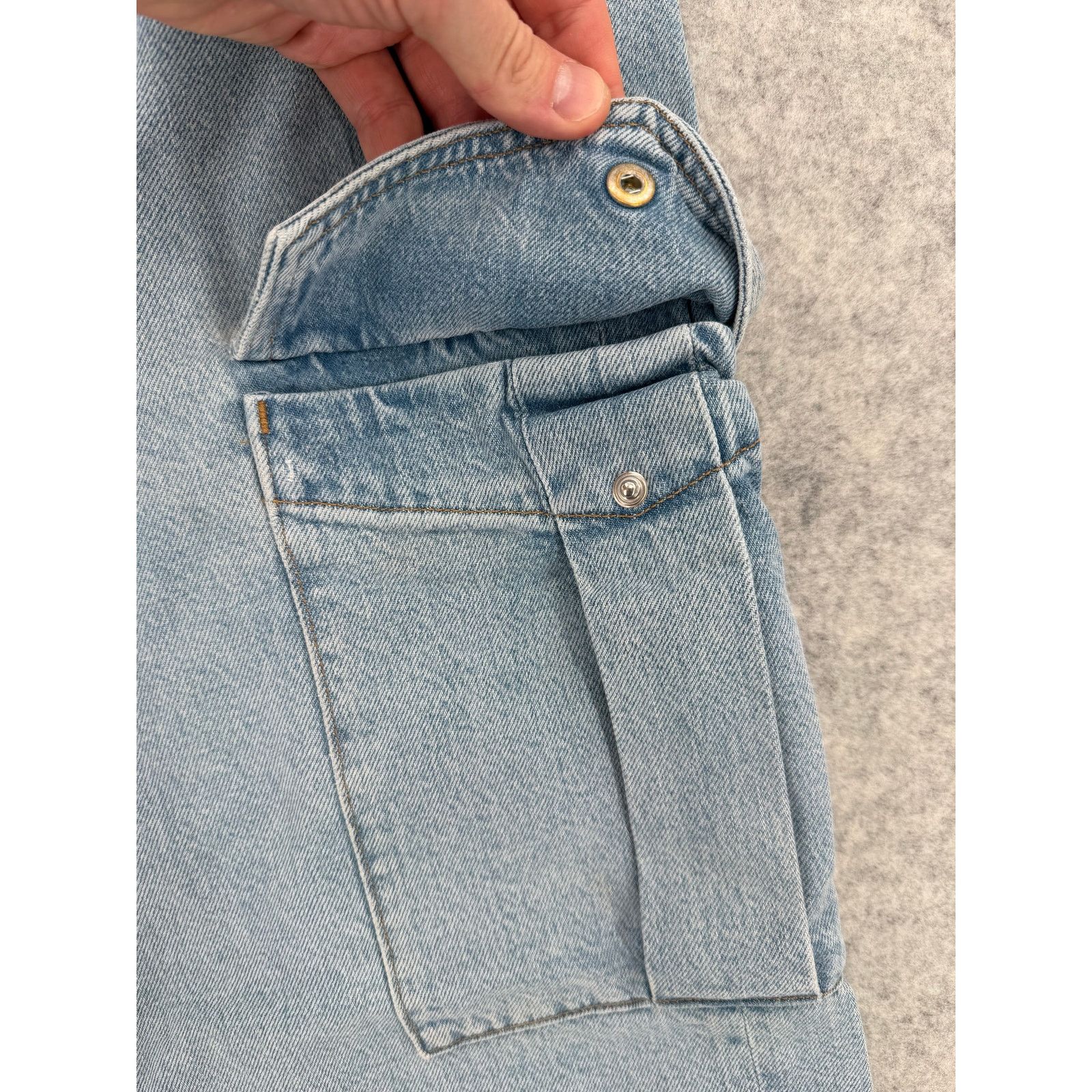Agolde NEW AGOLDE Realm Light Blue Minka Cargo Jeans Size Womens 25 Size 25" / US 0 / IT 36 - 6 Thumbnail