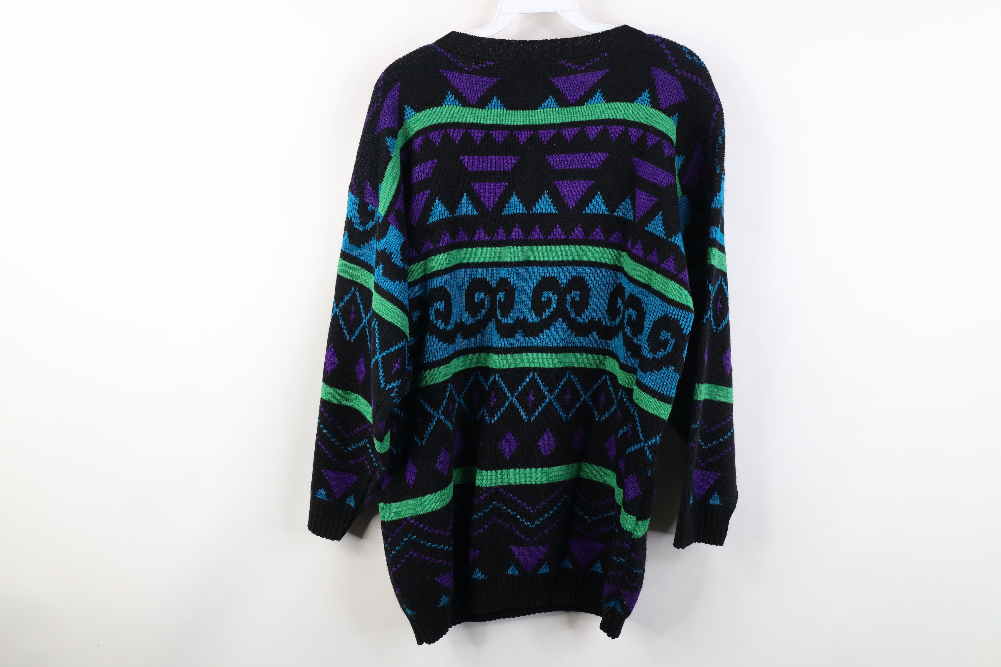 Vintage Vintage 90s Coogi Style Geometric Knit Sweater USA Size L / US 10 / IT 46 - 8 Thumbnail