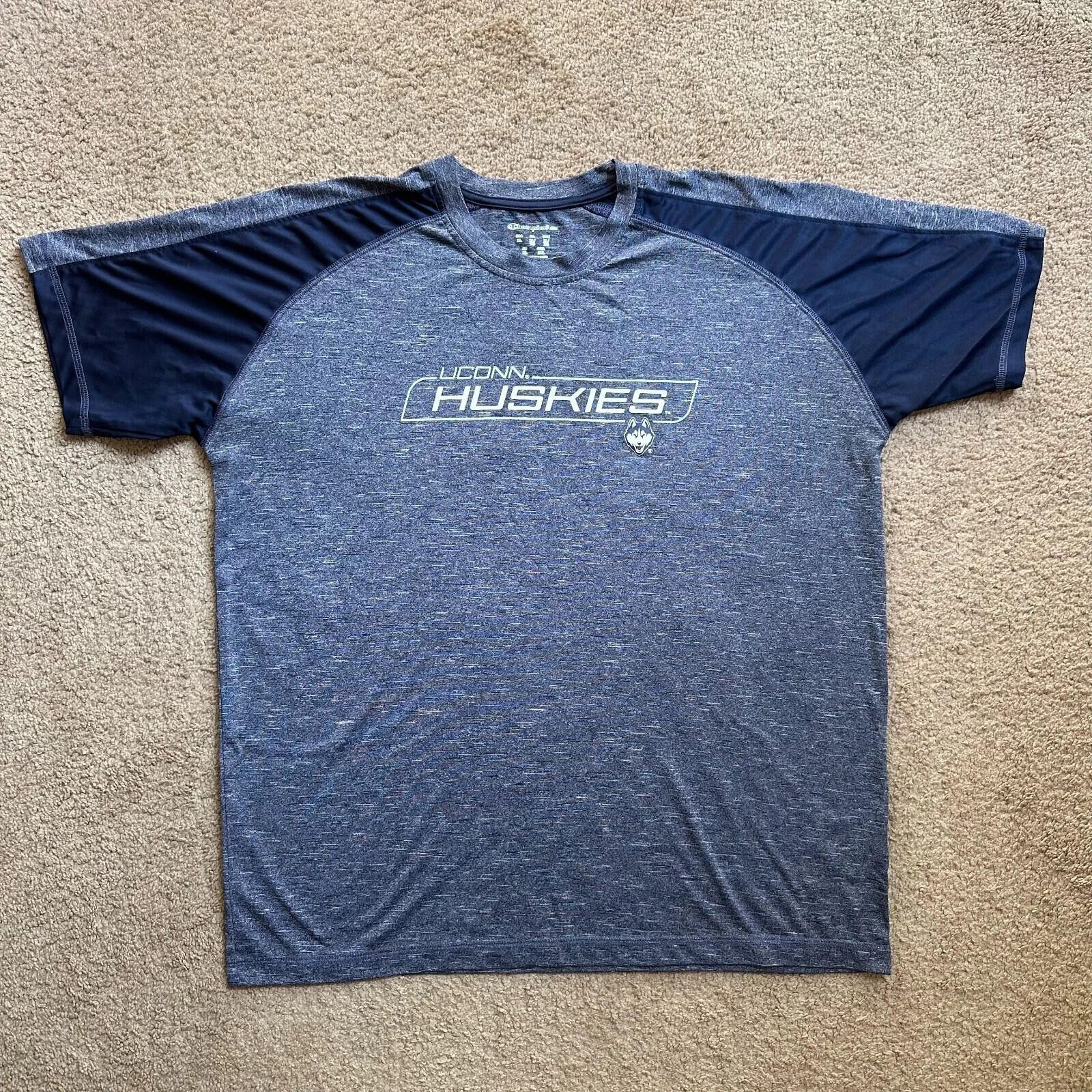 Champion Uconn Shirt Men's XL Crewneck Short Sleeve Blue Polyester Size US XL / EU 56 / 4 - 1 Thumbnail