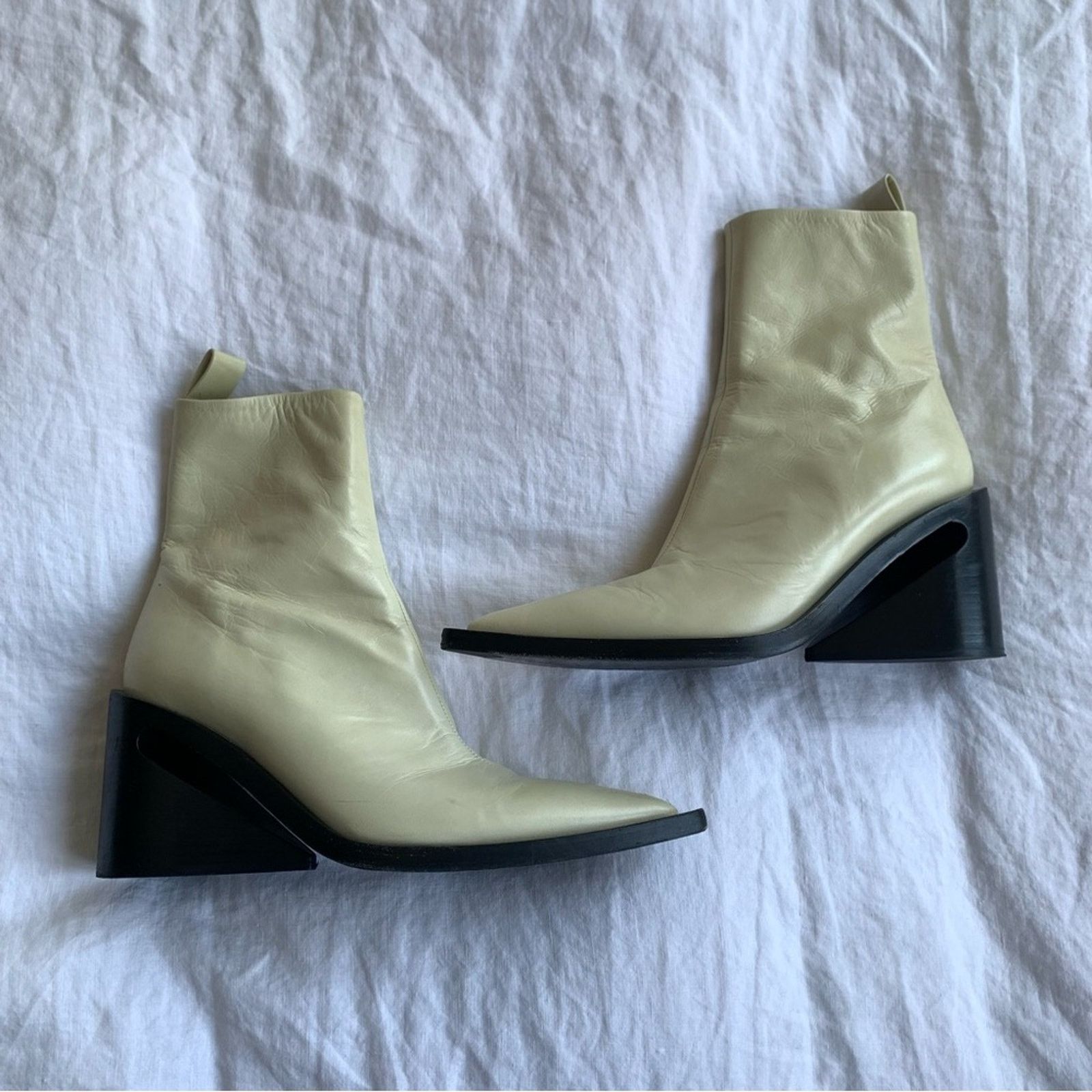 Jil Sander Jil Sander Neutral 80 Dune Leather Pointy Ankle Tripon Boots Size US 8 / IT 38 - 13 Thumbnail