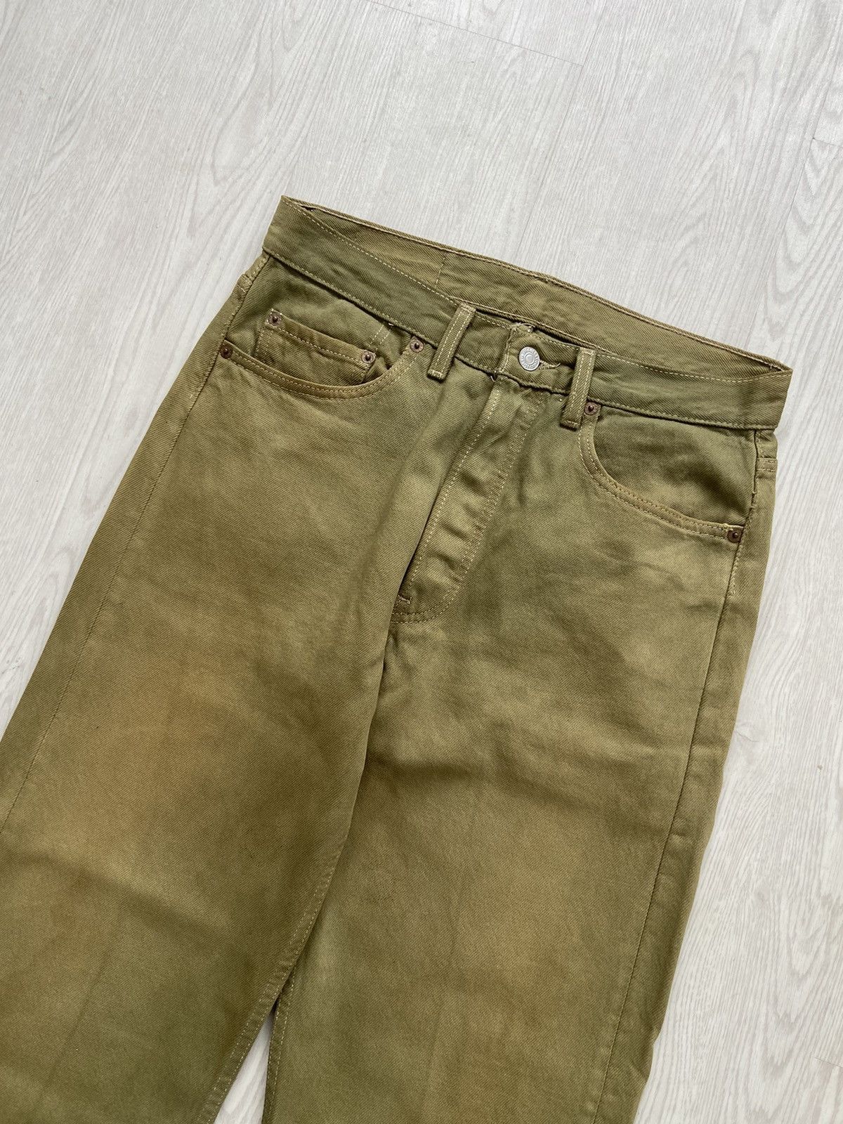 Levi's × Levi's Vintage Clothing Vintage 1990’s Levis 501 Button 520 Green Denim Pants Size US 30 / EU 46 - 3 Thumbnail