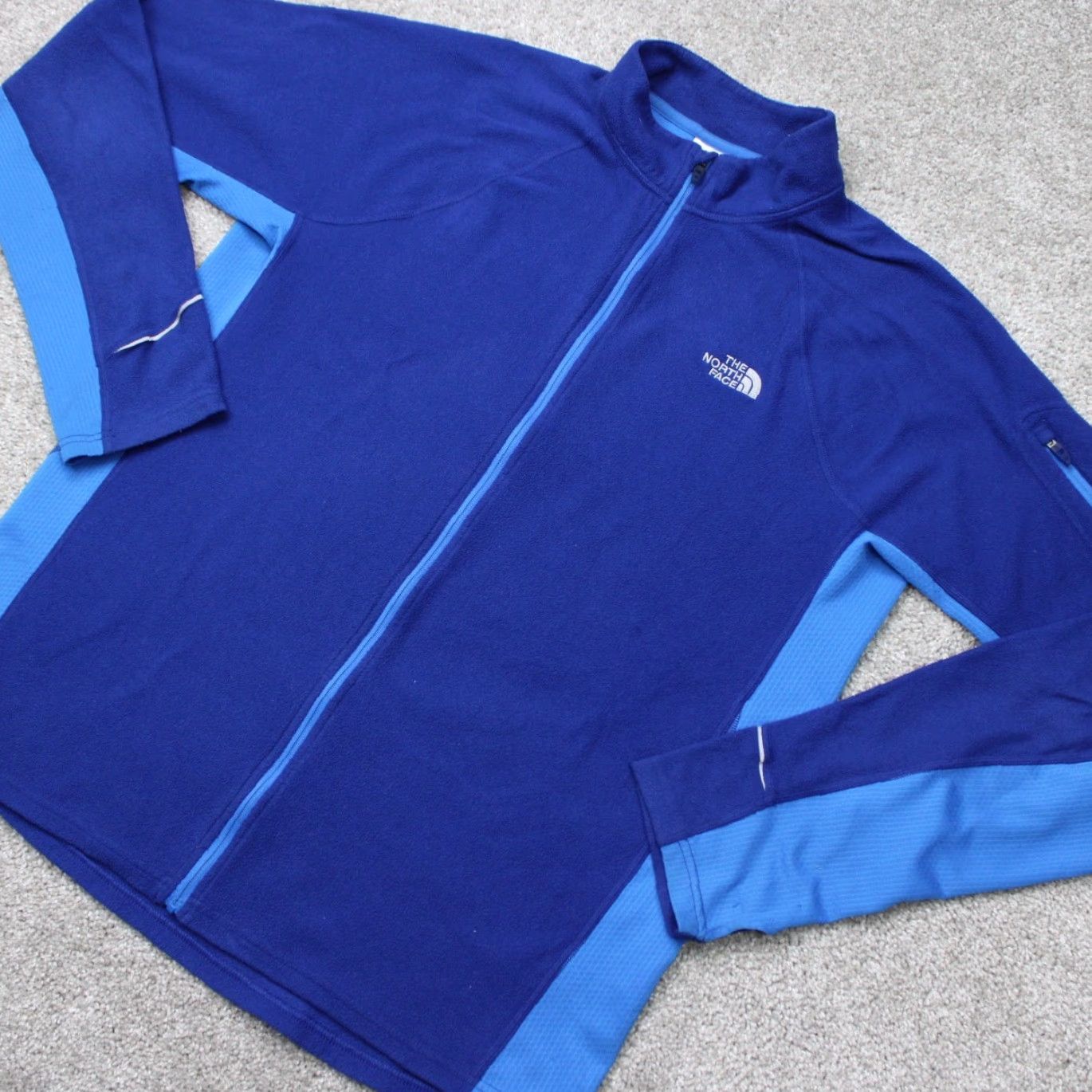 The North Face The North Face Sweatshirt Mens Large Blue Vaporwick Full Zip Fleece Polyester Size US L / EU 52-54 / 3 - 3 Thumbnail