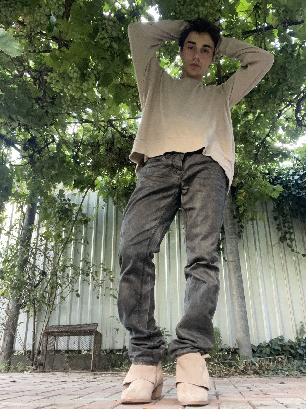 Cobain-core Grunge Knit — distressed desert haze