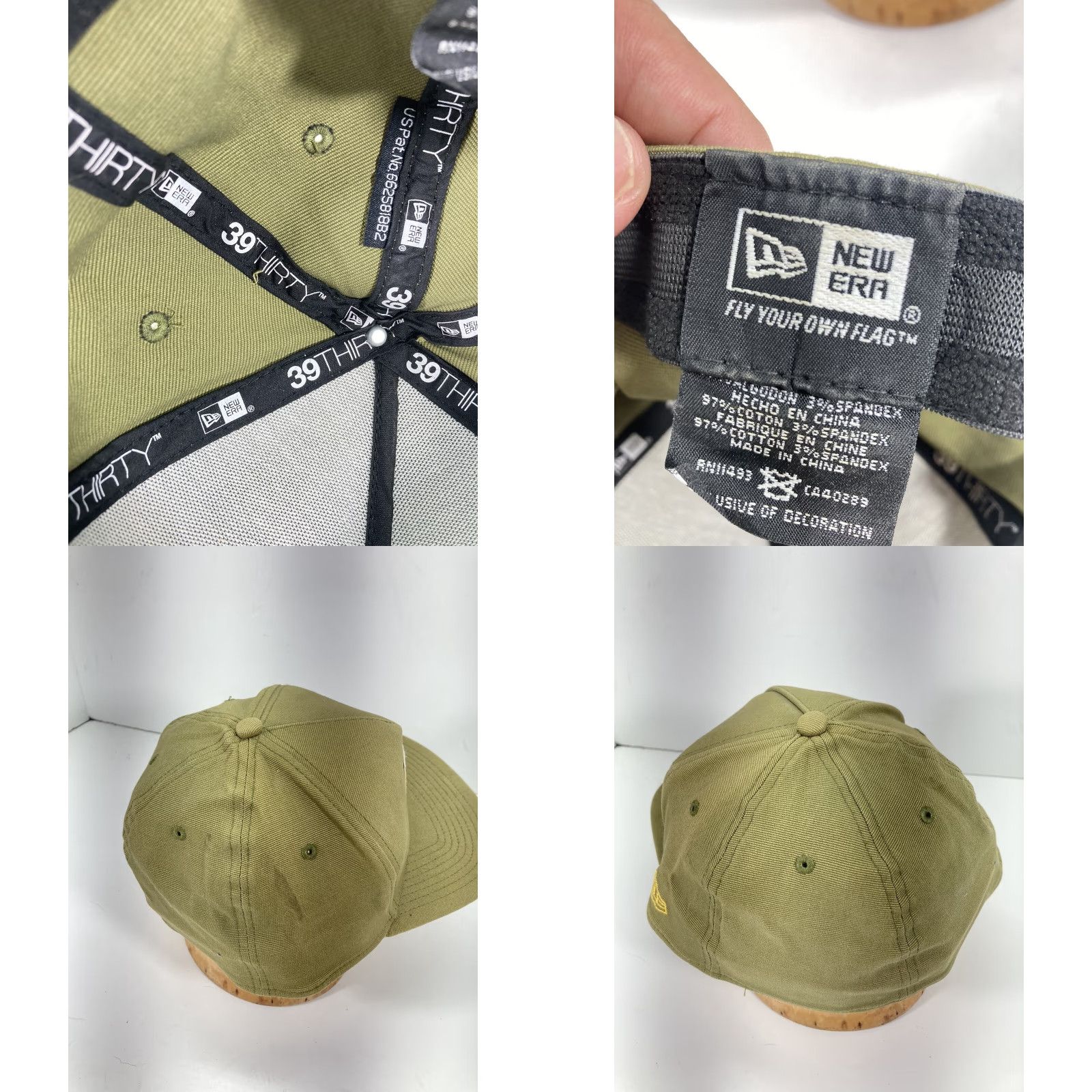 New Era Metal Mulisha New Era 39Thirty Hat Cap Khaki Beige Fitted Large XL Flat Bill Men Hat Cap Beige XL Large Solid Flat Cap Size ONE SIZE - 8 Thumbnail