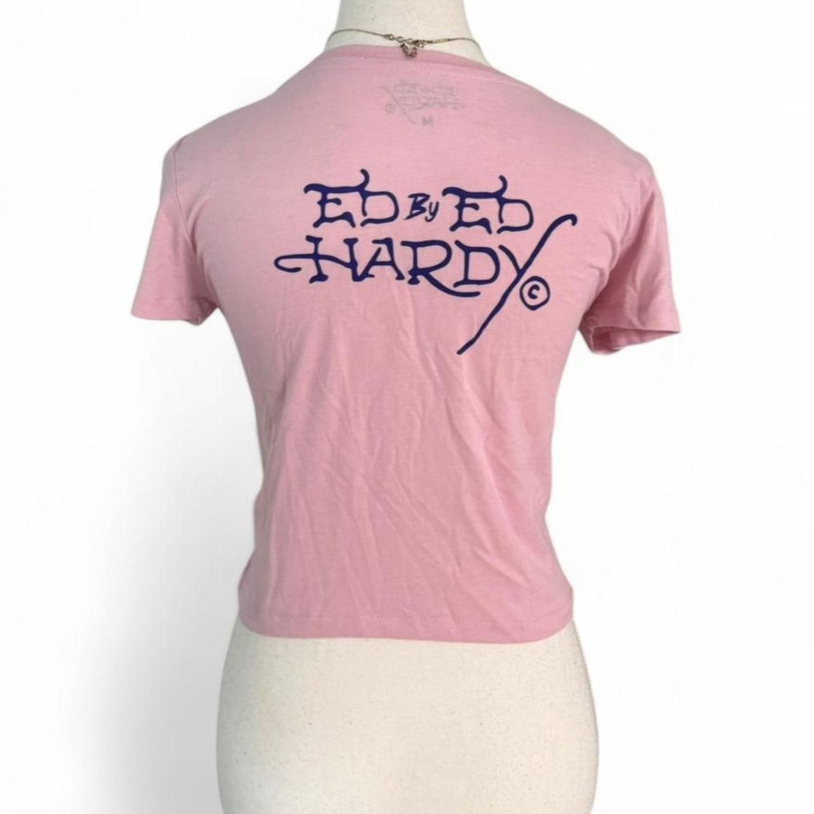 Ed Hardy Ed Hardy pink baby tee graphic design Size M alternative Size M / US 6-8 / IT 42-44 - 1 Thumbnail