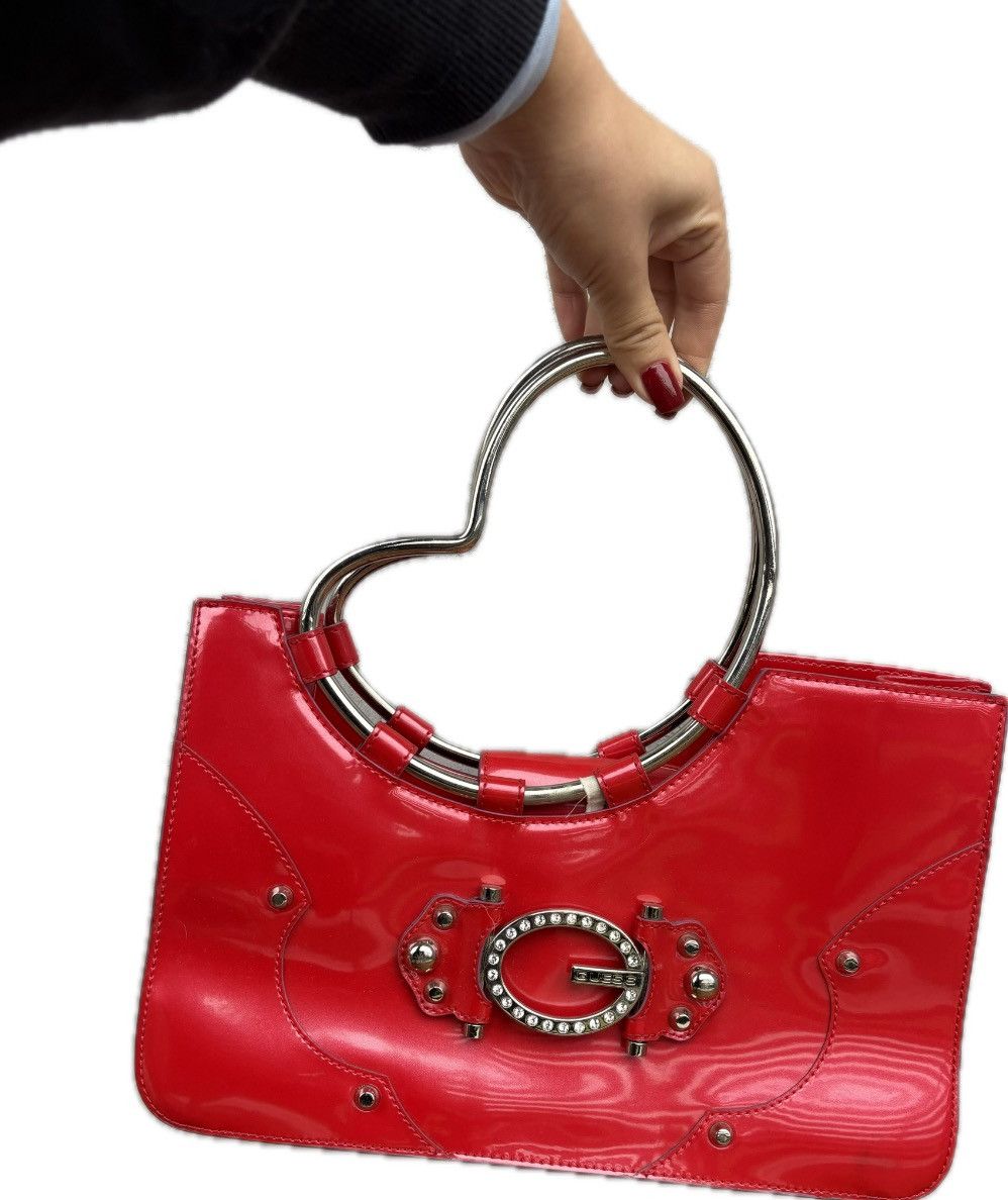 Guess Guess Vintage Red Patent Heart Handle Bag – Y2K Size ONE SIZE - 1 Thumbnail