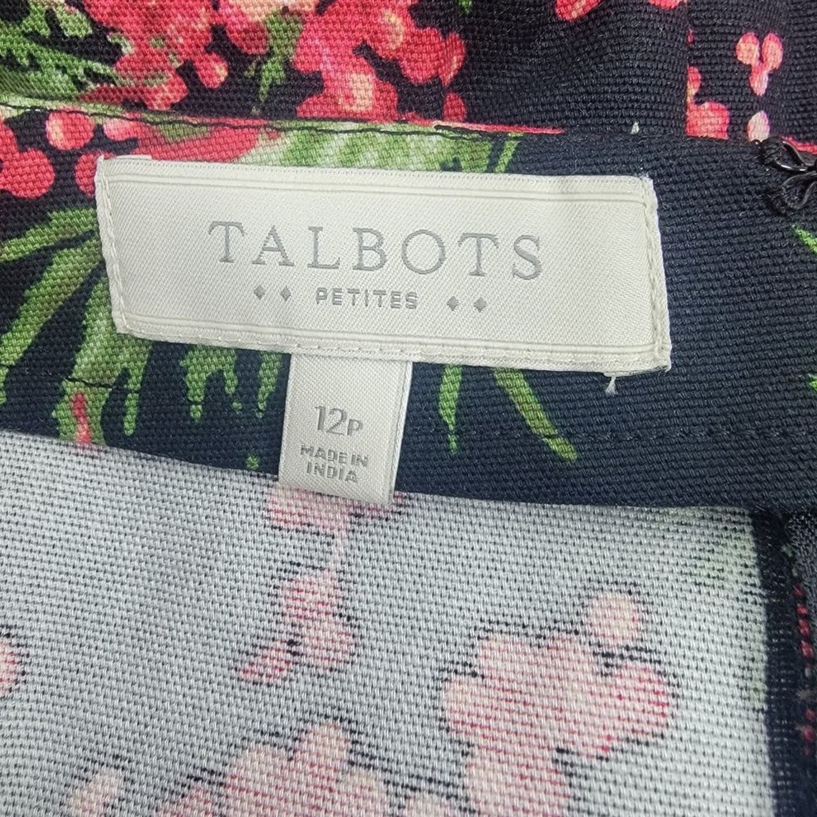 Talbots Talbots Black Floral Pencil Skirt Back Zip Petite Black Size 34" / US 12 / IT 48 - 8 Thumbnail