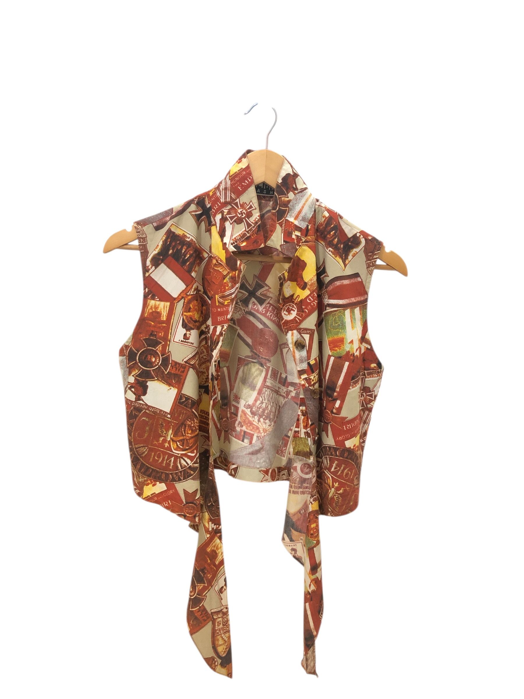 Vintage Rare Vivienne Westwood Inspired Abstract Military Tie Vest Size S / US 4 / IT 40 - 3 Thumbnail