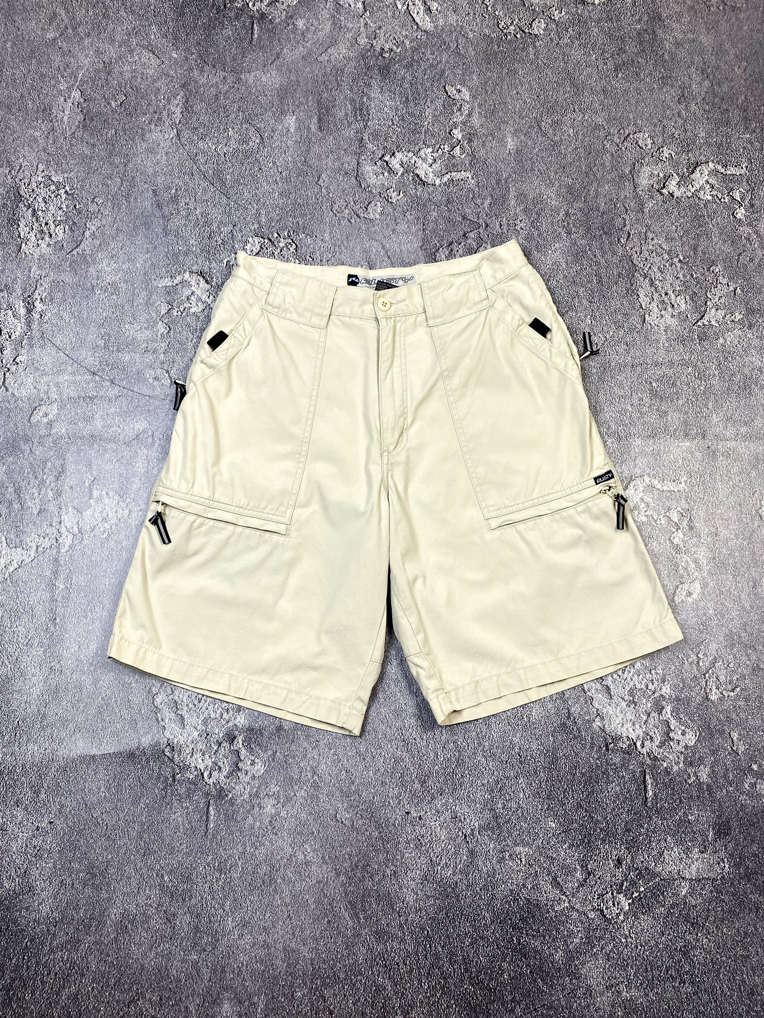 Rusty Y2K 2000s Rusty Multi Pocket Biege Cargo Shorts Streetwear Size US 30 / EU 46 - 1 Thumbnail