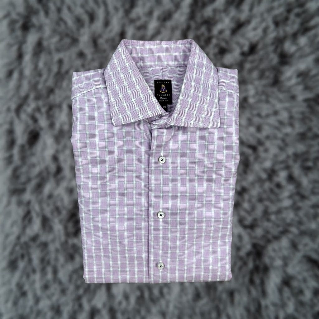 Robert Talbott Robert Talbott Estate Plaid Long Sleeve Button Down Shirt Mens M 15.5 Purple Navy White Size US M / EU 48-50 / 2 - 1 Thumbnail