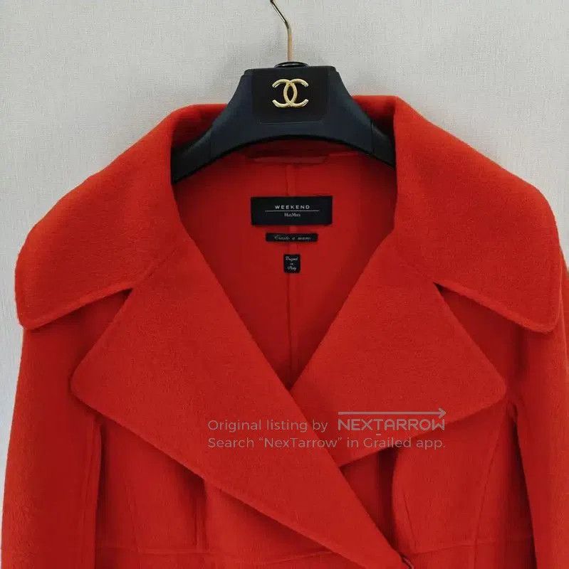 Other MaxMara Red Wool Long Coat for Women . Size L / US 10 / IT 46 - 3 Thumbnail