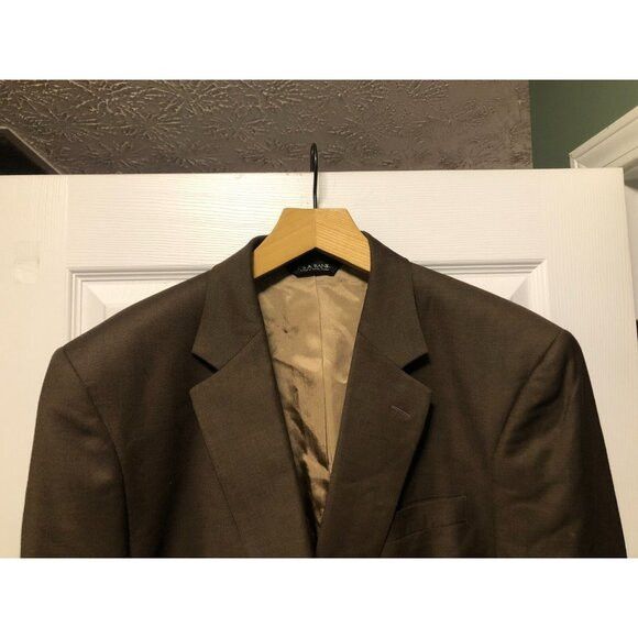 Jos. A. Bank jos.a.bank men's brown 100%wool sport coat jacket blazer 46L Size 46L - 1 Thumbnail