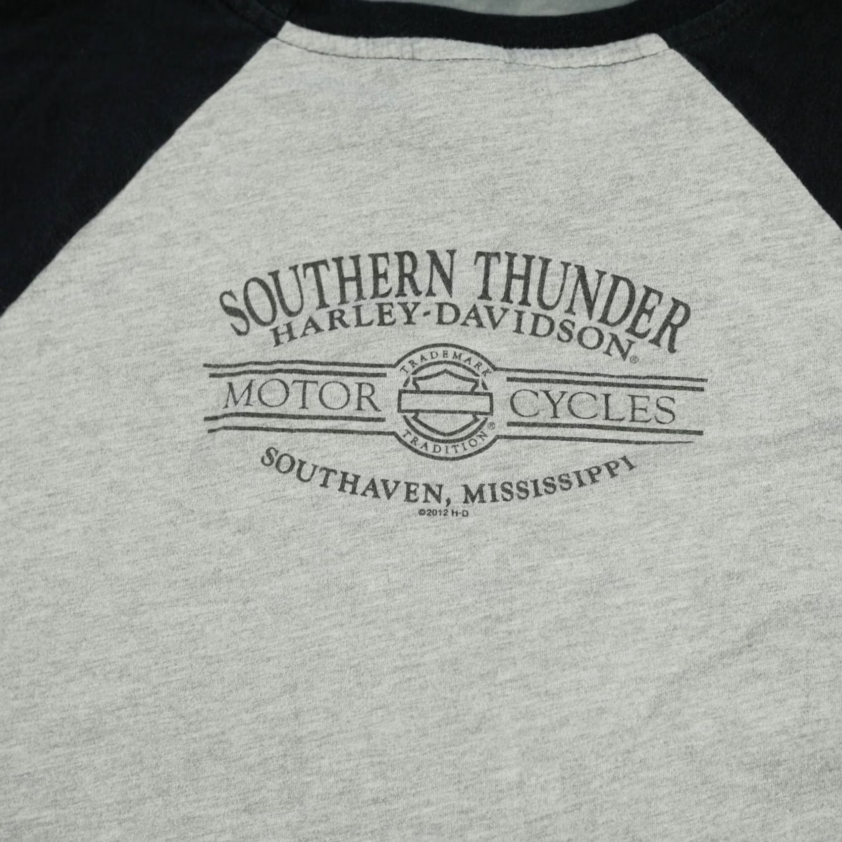 Harley Davidson Harley-Davidson Shirt Women Large Gray Spell Out Logo Embellished Tops Size L / US 10 / IT 46 - 3 Thumbnail