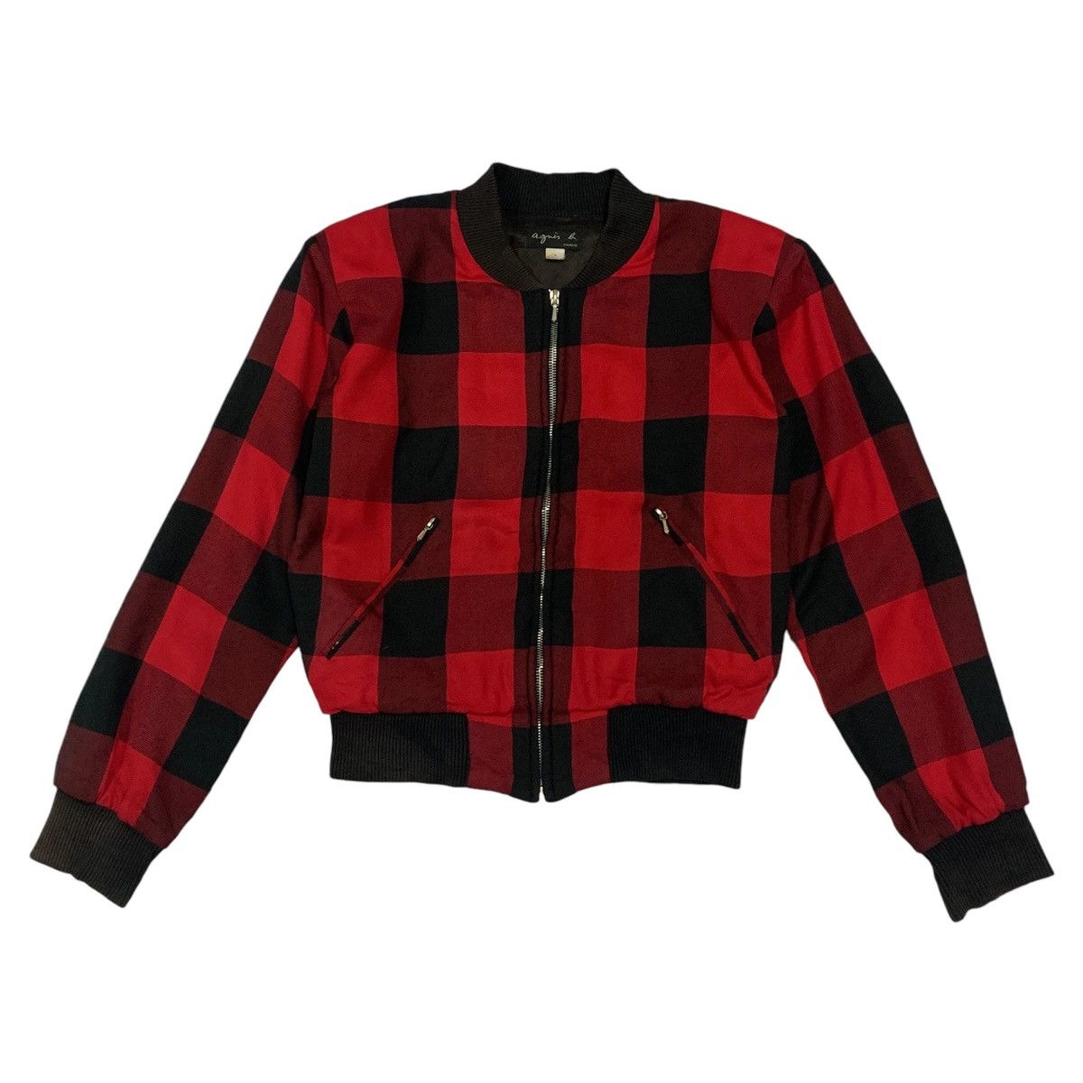 agnes b. Agnes B Brooklyn Plaid Bomber Jacket Size S / US 4 / IT 40 - 1 Thumbnail