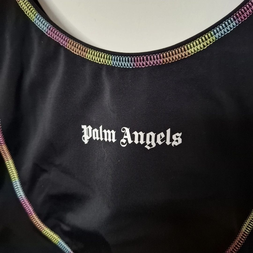 Palm Angels PALM ANGELS Rainbow Coloured Stretch Nylon Miami Crop Top Size XL / US 12-14 / IT 48-50 - 3 Thumbnail