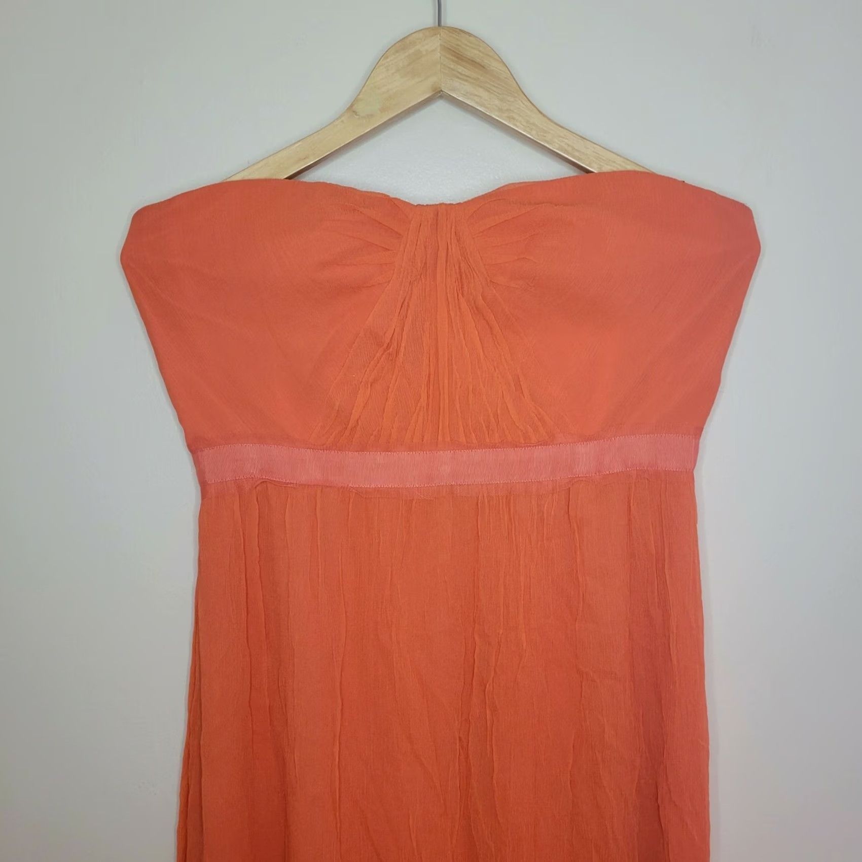 Bcbgmaxazria BCBGMAXAZRIA Maxi Dress 12 Pink Formal Floor Length Strapless Silk Chiffon 52" Long Sleeveless Sweetheart Wedding Colorful Size XL / US 12-14 / IT 48-50 - 4 Thumbnail