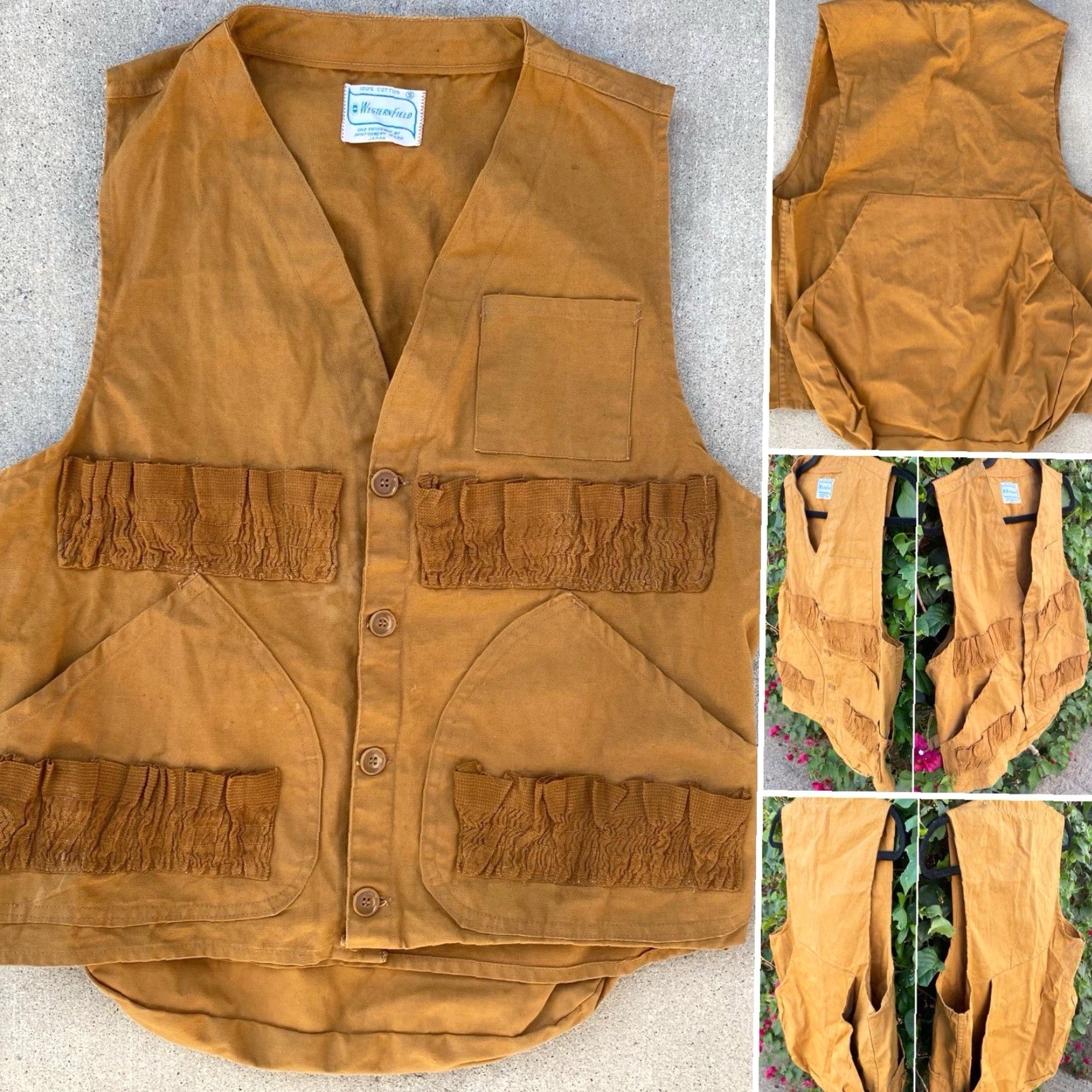Vintage VINTAGE Western Field Hunting Vest Duck Canvas Tobacco Brown Men S Vest Shirt? Size US S / EU 44-46 / 1 - 2 Thumbnail