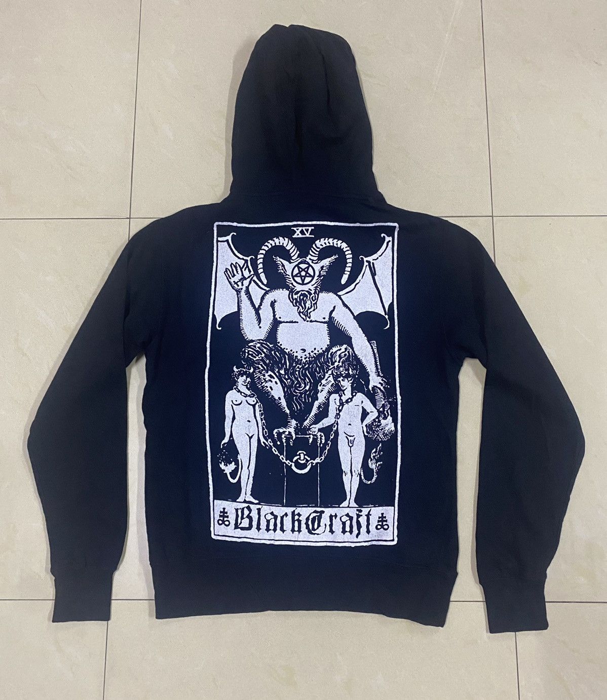 image of Independent Trading Co Black Craft Metal Zipper Hoodie, Men's (Size Medium)