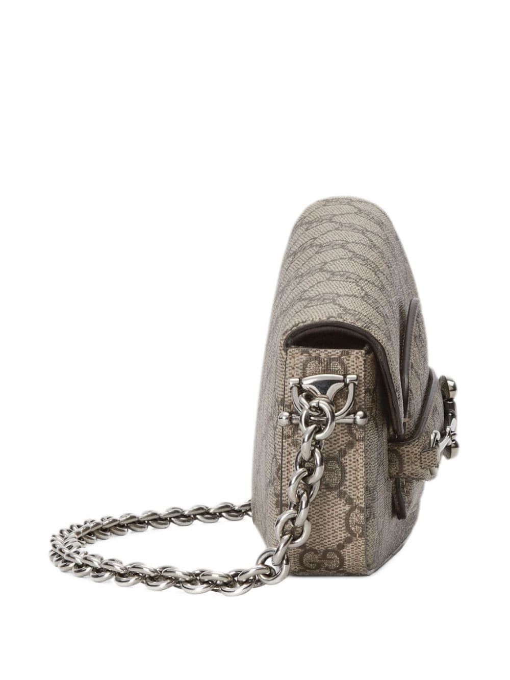 Gucci o1s1wg110225 Size:OS/ Horsebit Mini Shoulder Bag Beige/Brown Size ONE SIZE - 4 Thumbnail