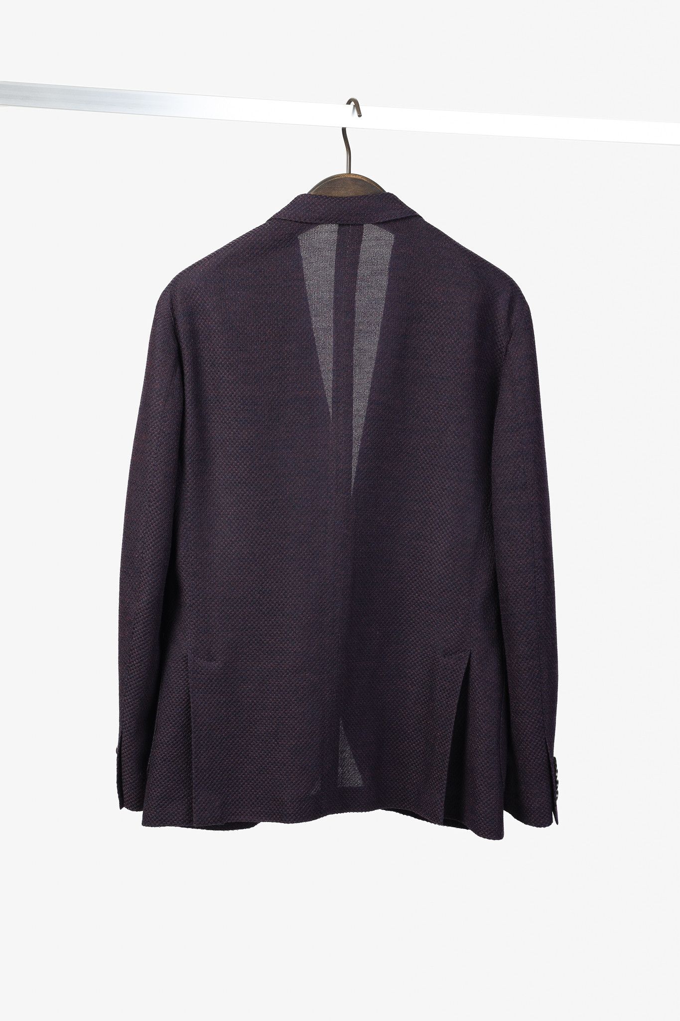 Lardini Lardini Liknit Unstructured Black & Maroon Knit Blazer Size 38R - 2 Thumbnail