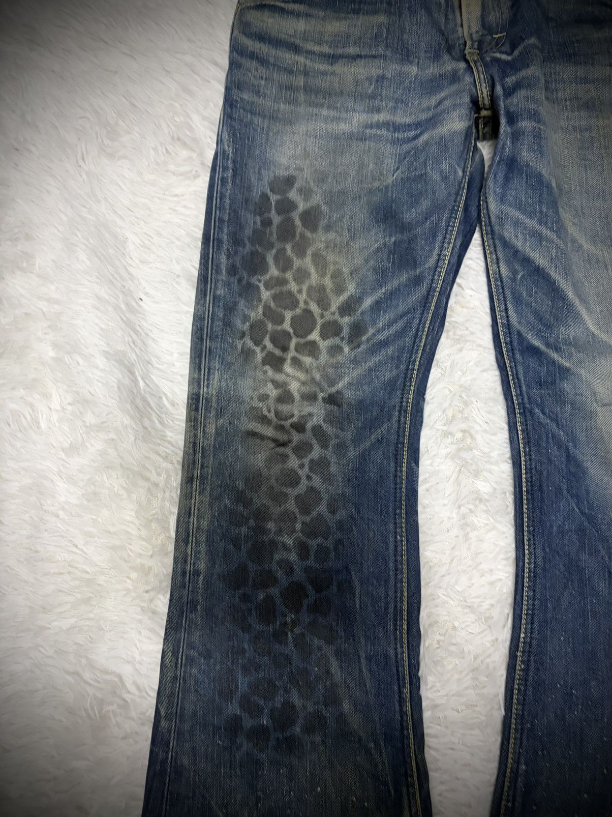 Le Grande Bleu (L.G.B.) Rare Lee leopard mudwash flared jeans Size US 31 - 3 Thumbnail