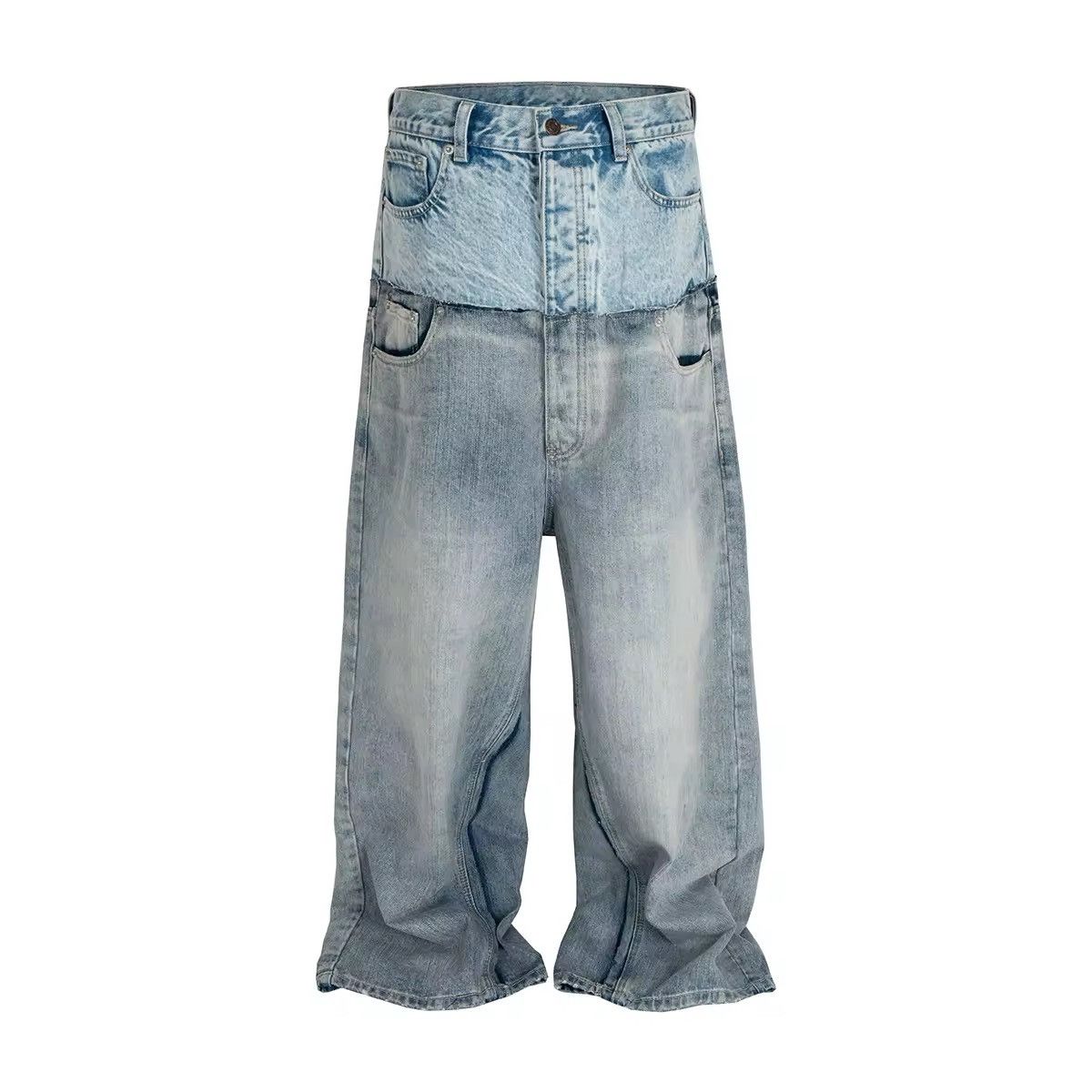 Other Streetwear Design Patchwork Custom Baggy Loose Jeans Size US 35 - 1 Thumbnail
