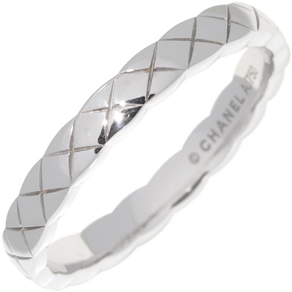Chanel Chanel Chanel Coco Crush Au750 White Gold Ring Size 19 Precious Metal Ring J11793 DUTY FREE for USA Size ONE SIZE - 1 Thumbnail