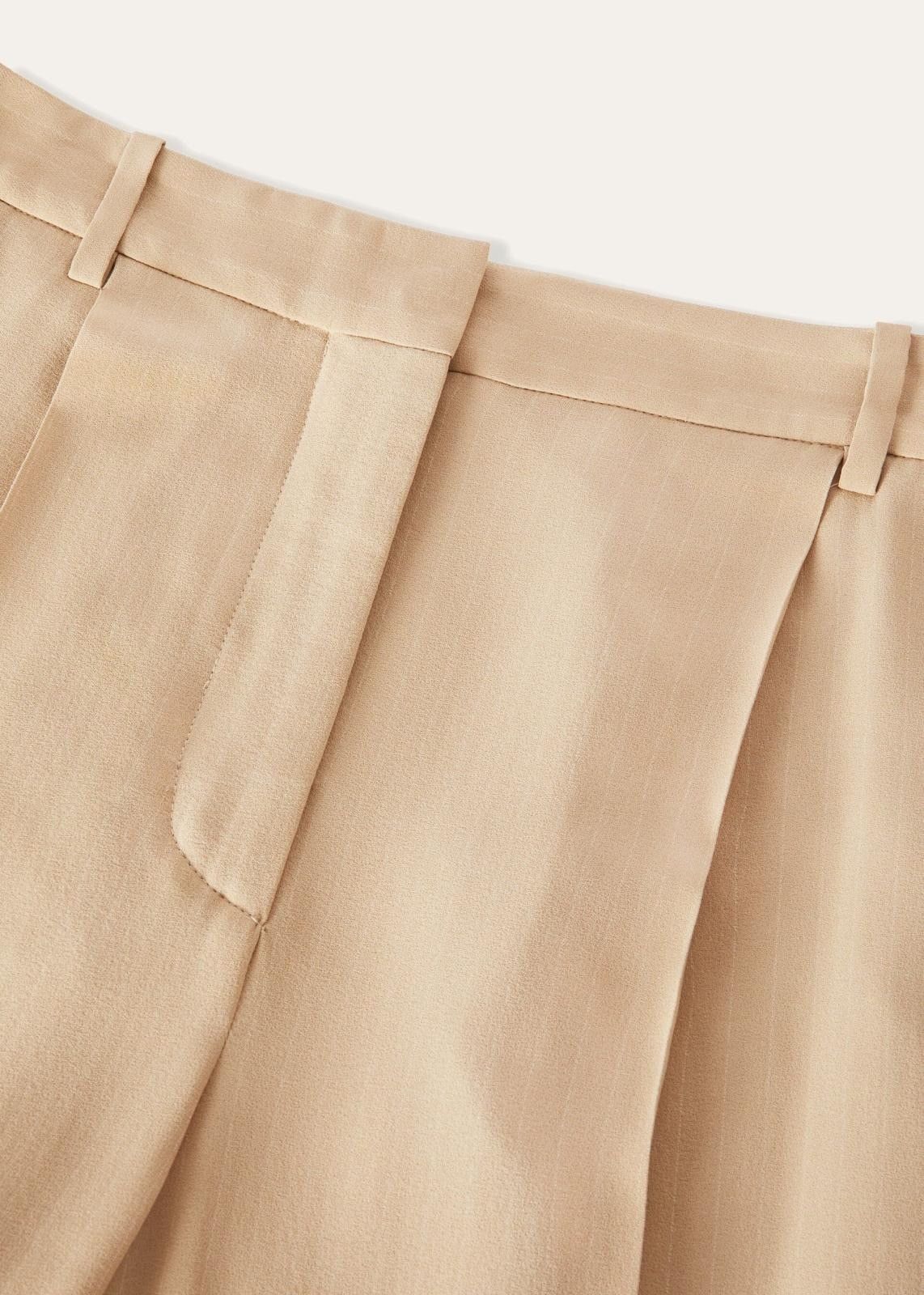 Loro Piana o1srvl11e0824 Jail Chalk Stripes Silk Trouser in Beige Size 28" / US 6 / IT 42 - 5 Thumbnail