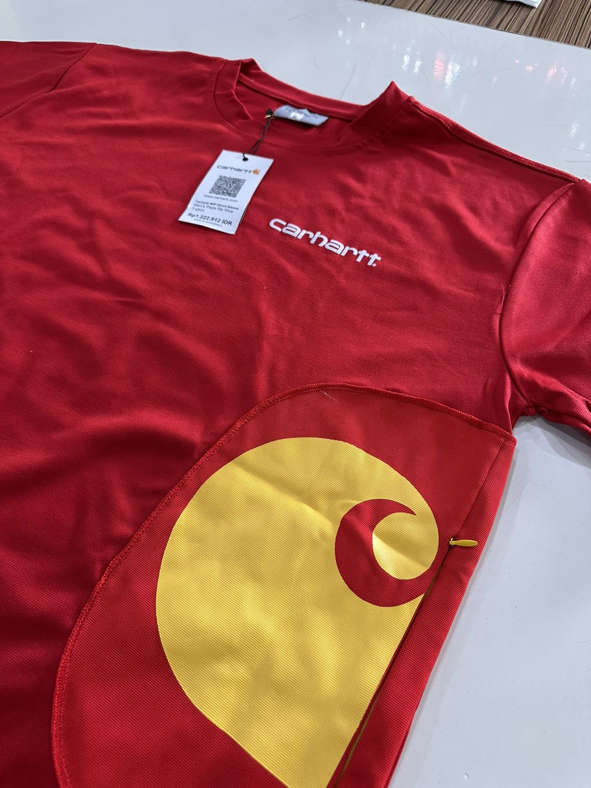 Carhartt Carhartt Workwear Graphic Big Logo Pocket Tee Red Yellow XL Size US XL / EU 56 / 4 - 1 Thumbnail