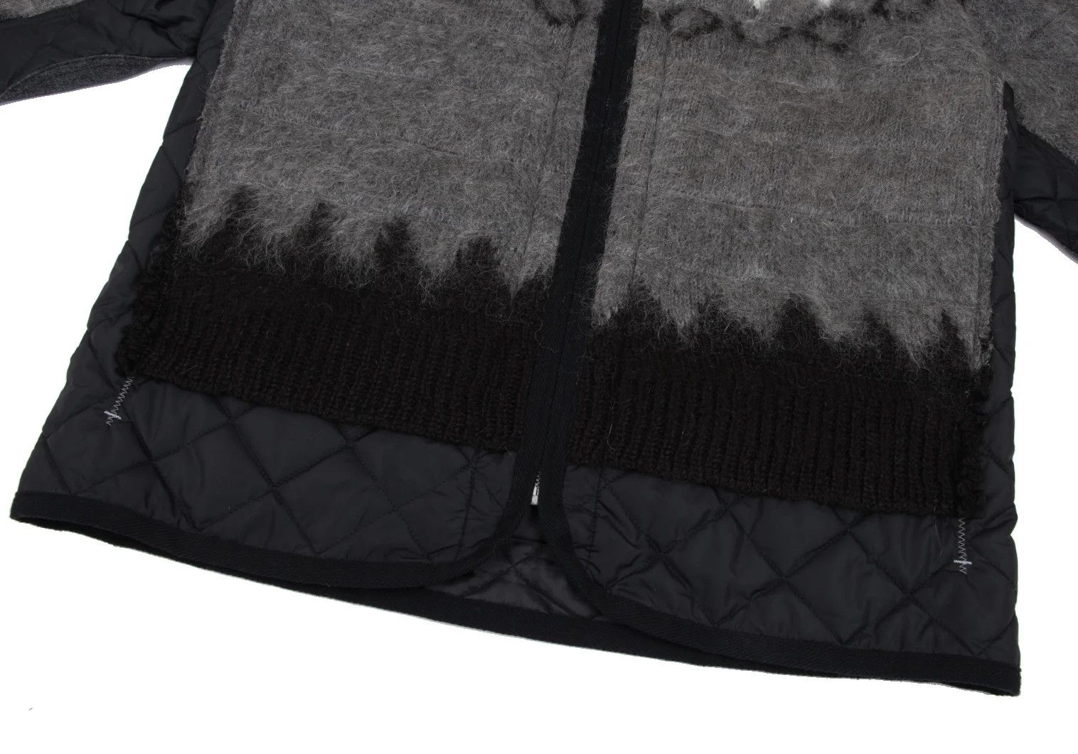 Junya Watanabe Quilted Knit Zip Blouson in Black Beige, Size M Size US M / EU 48-50 / 2 - 10 Thumbnail