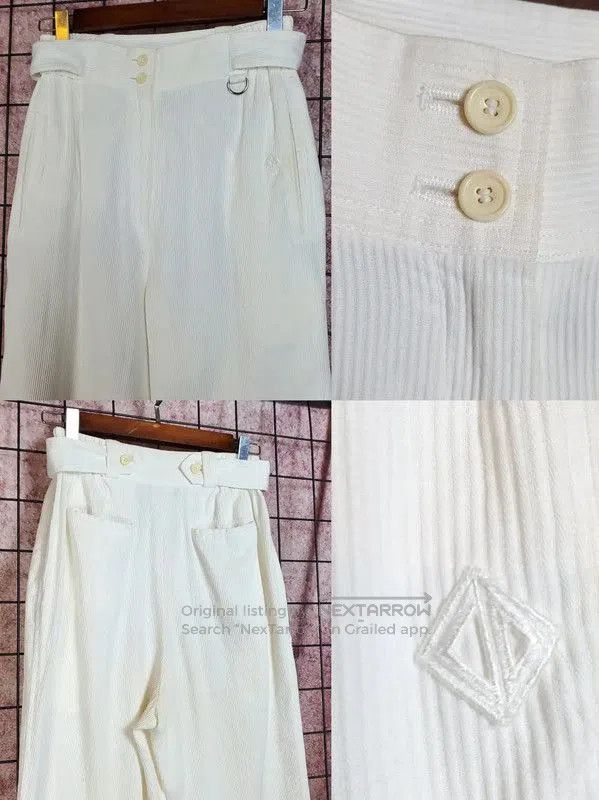 Dior Dior Women's White Cotton Embroidered Casual Pants . Size 24" / US 00 / IT 34 - 3 Thumbnail
