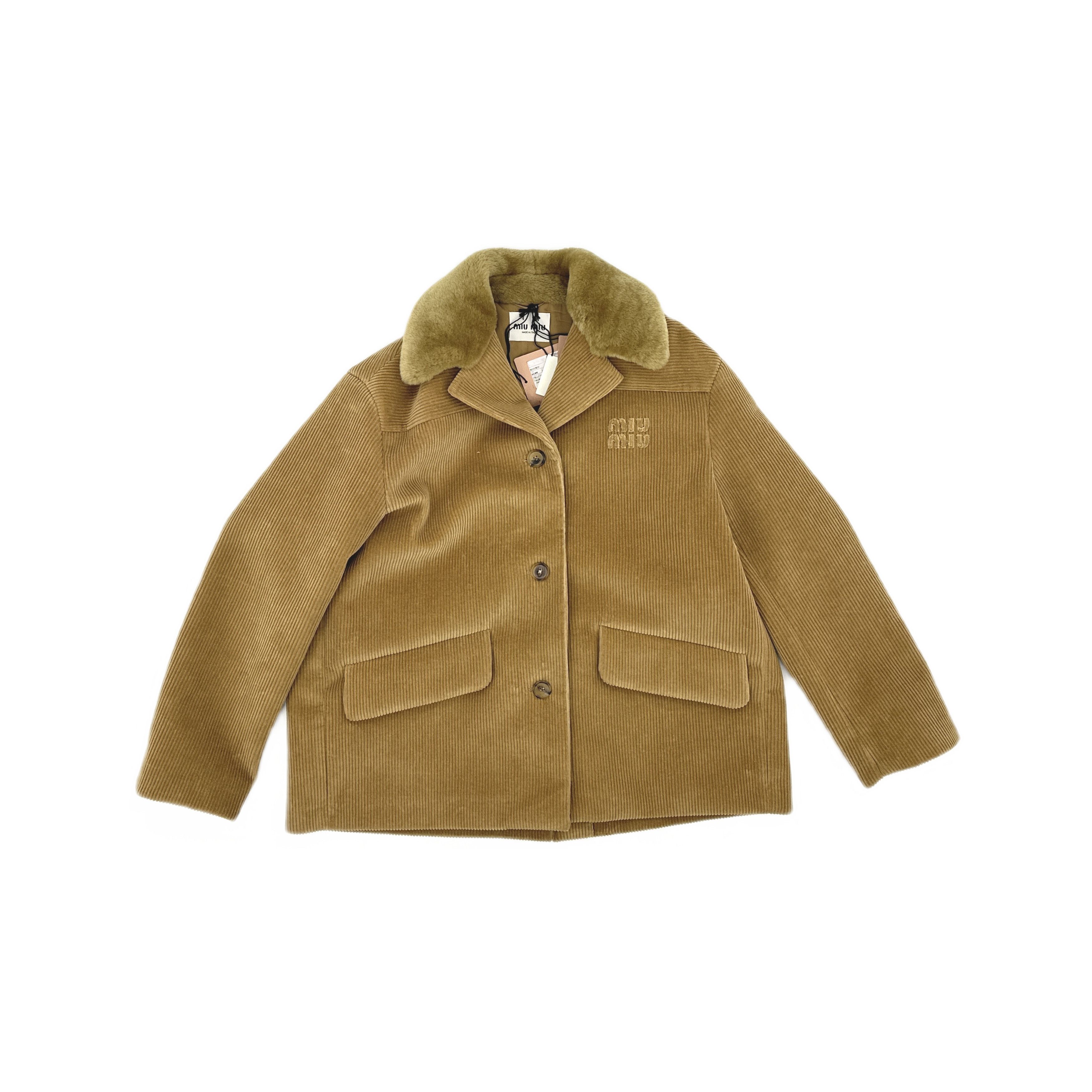 Miu Miu Miu Miu Corduroy Faux Fur Collar Jacket Size 40 Size S / US 4 / IT 40 - 1 Thumbnail