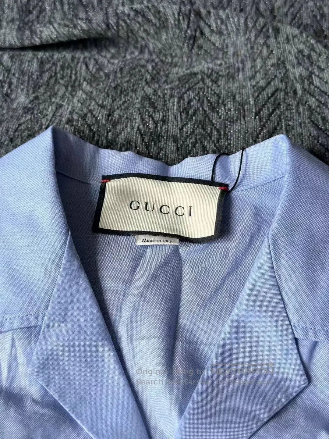 Gucci Gucci Blue White Cola Embroidery Shirt. Size US S / EU 44-46 / 1 - 3 Thumbnail
