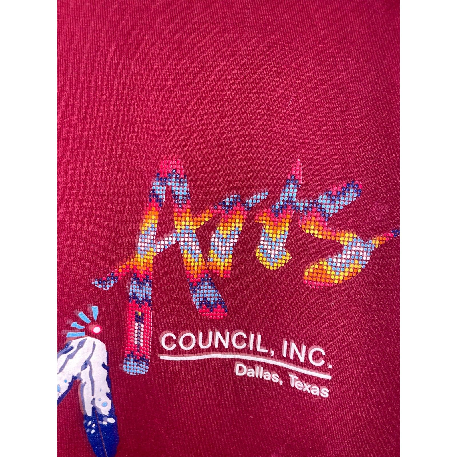 Fruit Of The Loom Vintage American Indian Shirt Arts Council Inc TX Tee VTG XL Size US XL / EU 56 / 4 - 4 Thumbnail