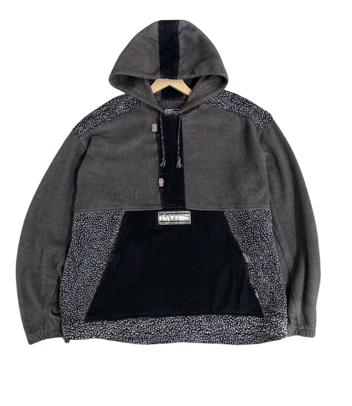 No Fear × Vintage Vintage No Fear Anorak Half Zipper Fleece Rare Design Size US XL / EU 56 / 4 - 1 Thumbnail