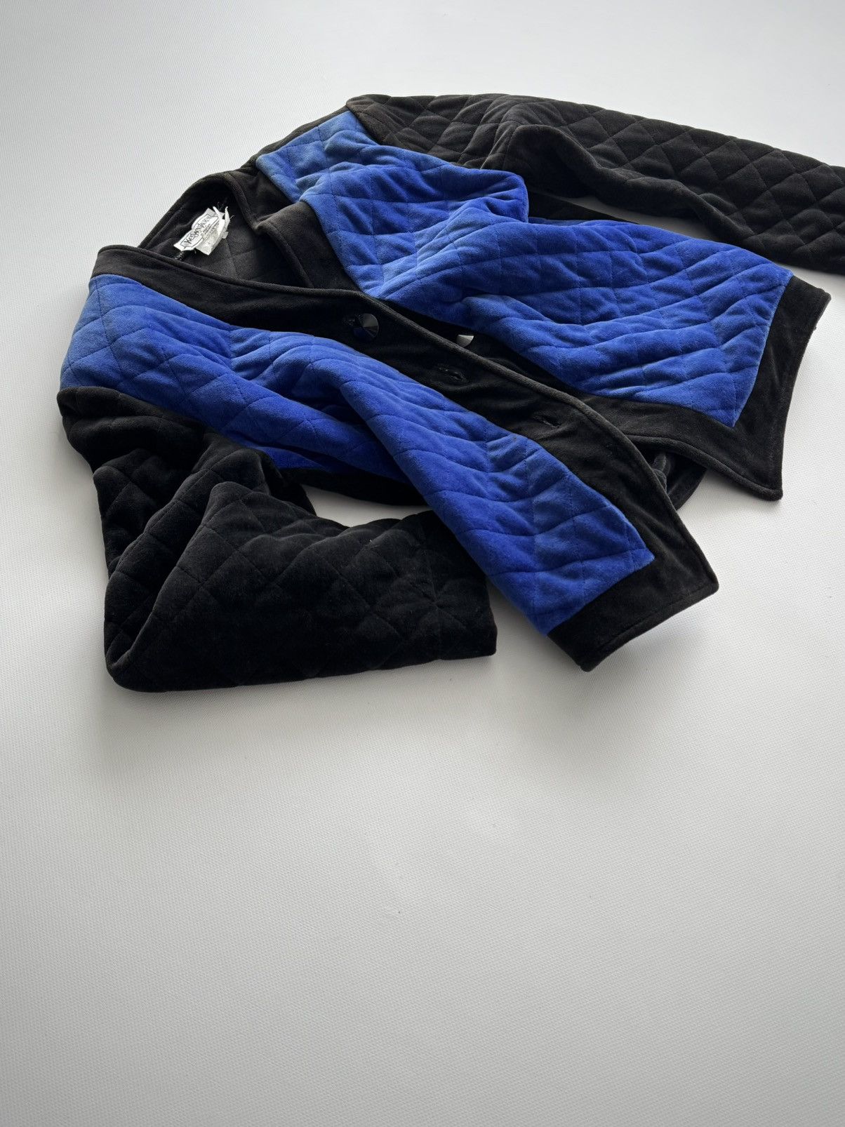 Yves Saint Laurent Vintage YSL Variation FW91 Quilted Velvet Jacket Size M / US 6-8 / IT 42-44 - 4 Thumbnail