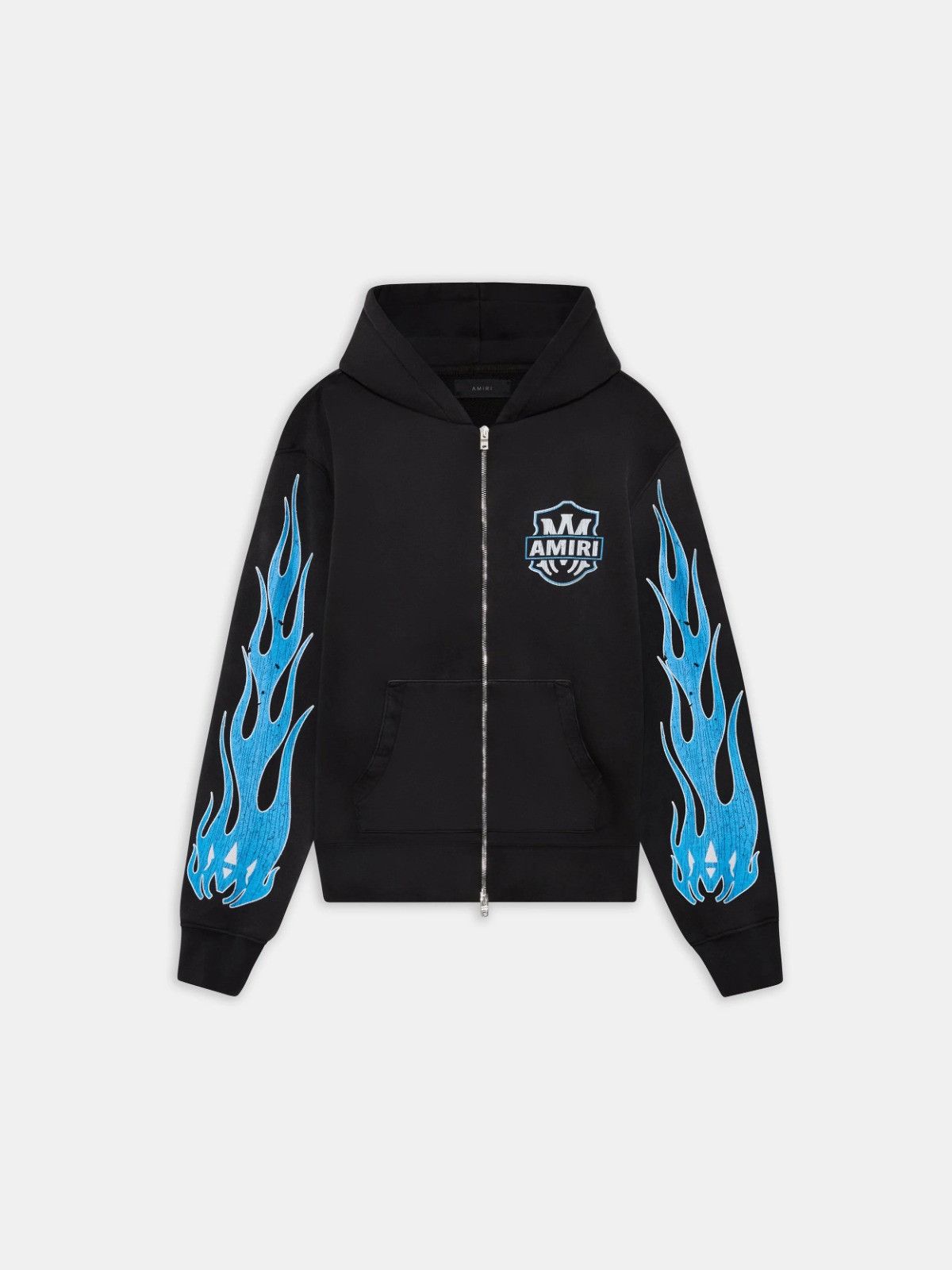Amiri os11x0526 MA Flames Full-Zip Hoodie in Black Size US XL / EU 56 / 4 - 1 Thumbnail