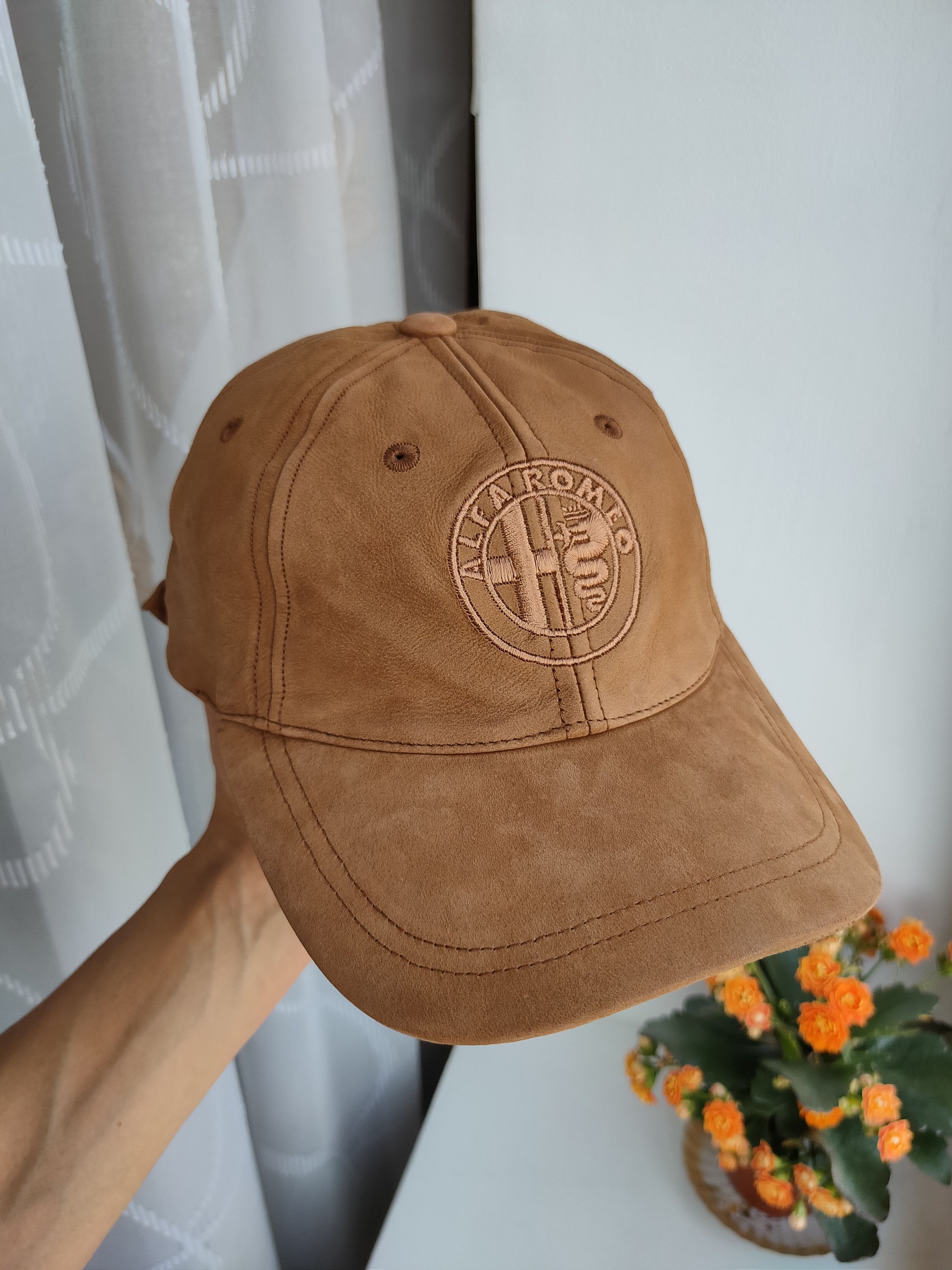 Vintage Alfa Romeo vintage leather cap hat U.S Basic blazer cap hat Size ONE SIZE - 4 Thumbnail