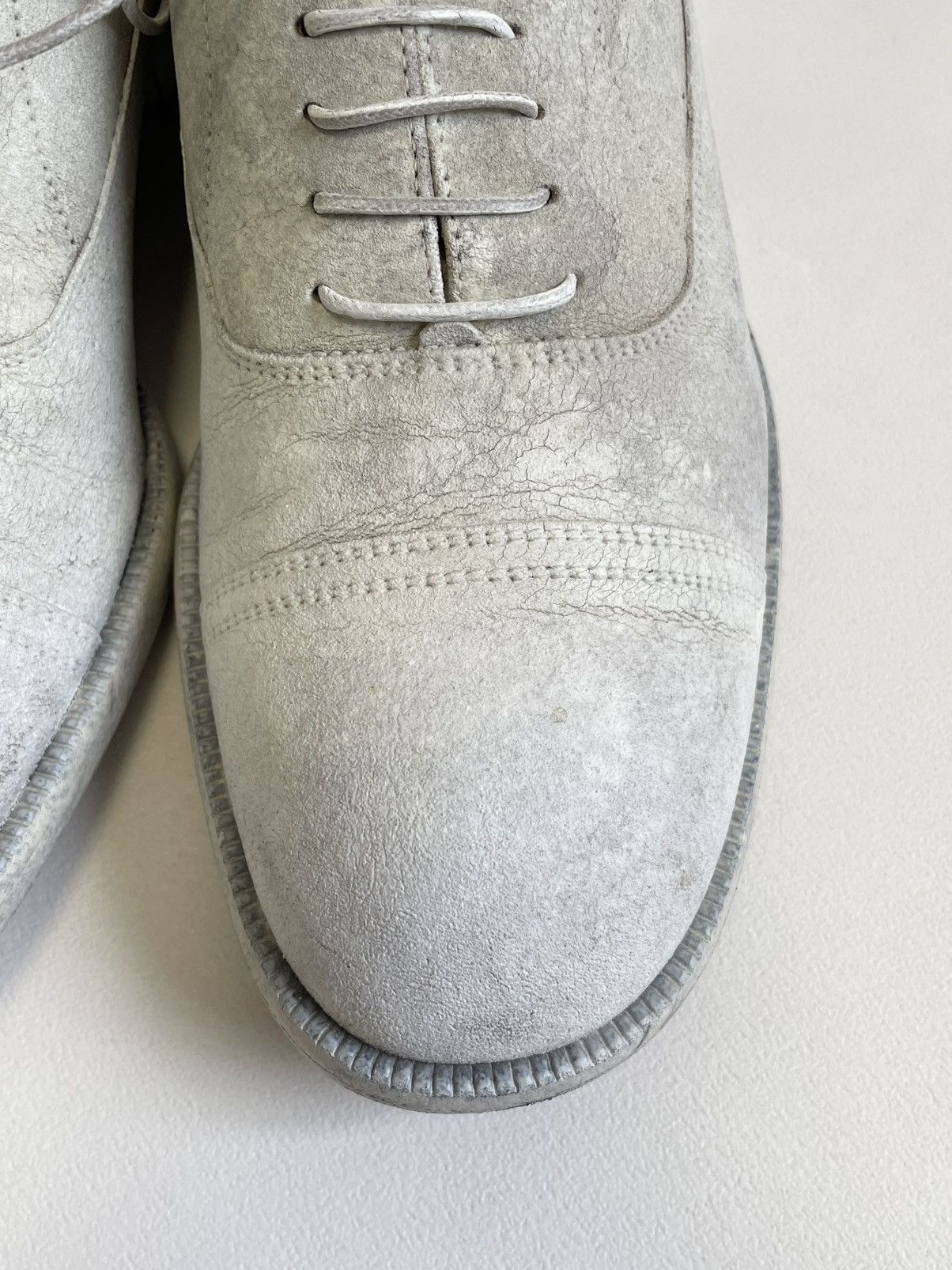 Maison Margiela ‘Painted White Suede’ Derby Shoes Size US 8 / EU 41 - 11 Thumbnail