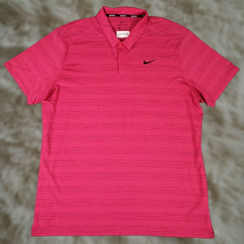 Nike Nike Polo Shirt Mens Size XL Pink Striped Swoosh Golf Casual Short Sleeve Size US XL / EU 56 / 4 - 1 Thumbnail