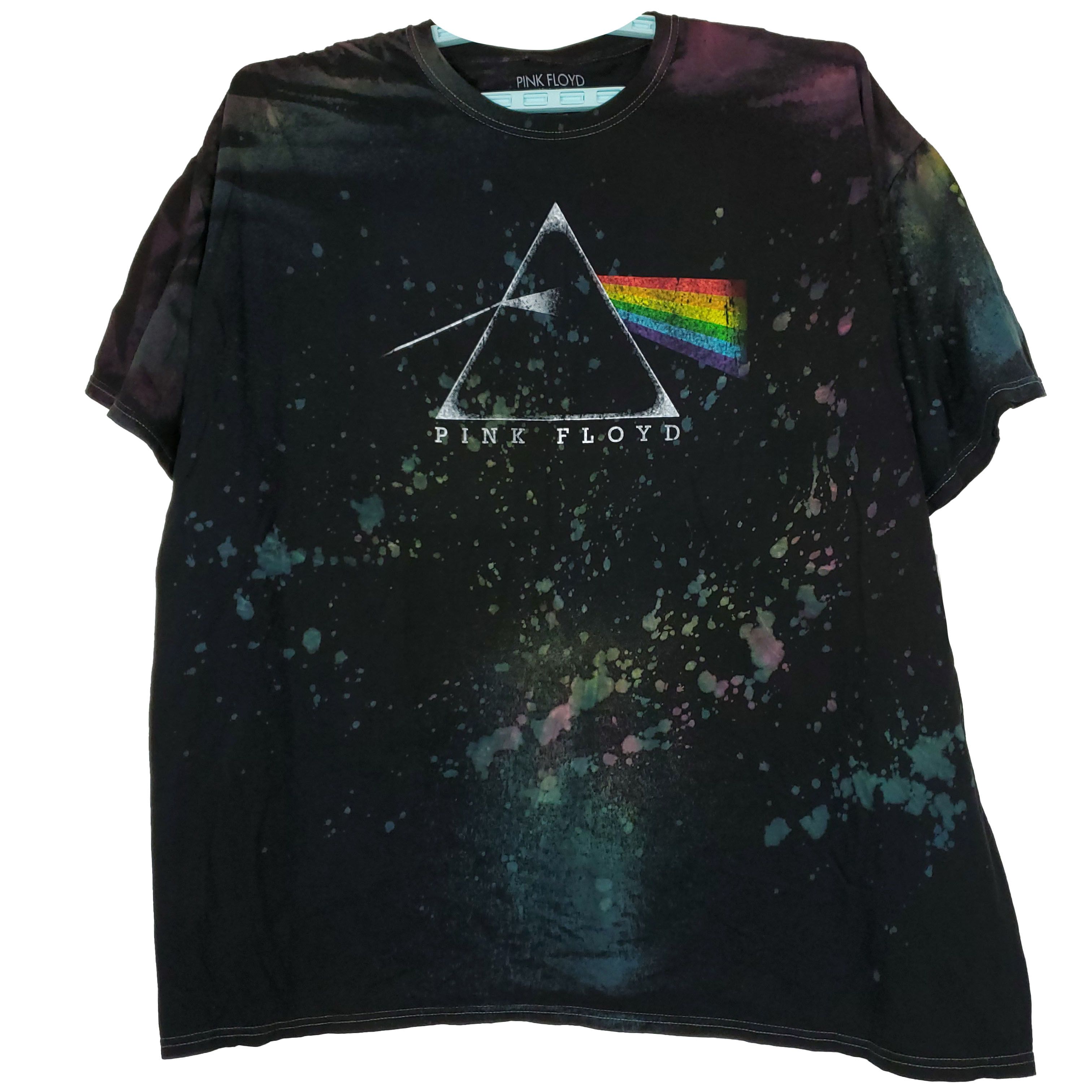 Pink Floyd Dark Side Splatter Dyed Shirt Black 2XL XXL New