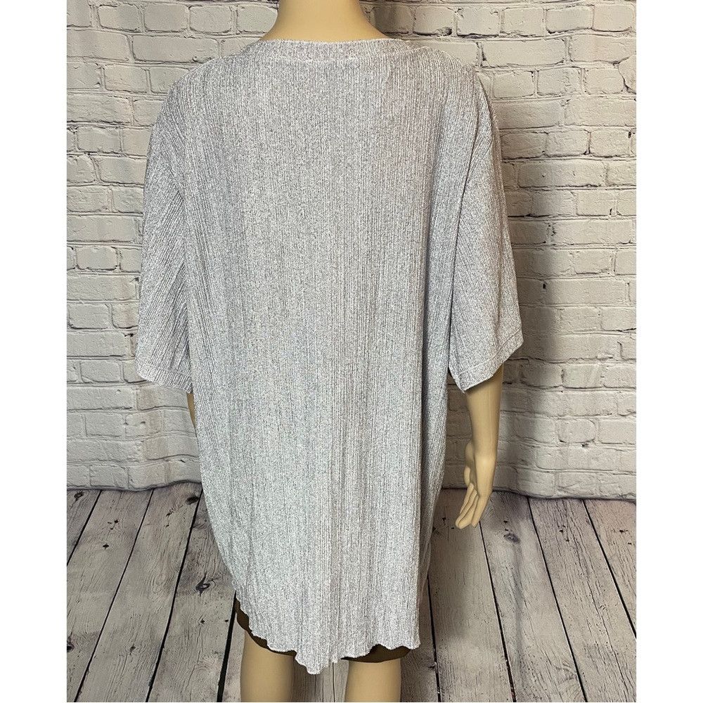 Zara Zara V-neck Ribbed Knit Short Sleeve Grey Tunic Size XL Size XL / US 12-14 / IT 48-50 - 5 Thumbnail