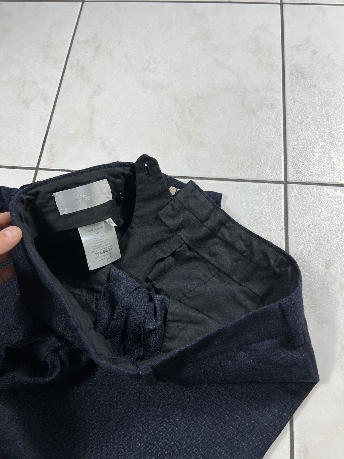 Dior Dior hedi slimane wool silk textured navy casual pants suit Size US 30 / EU 46 - 16 Thumbnail