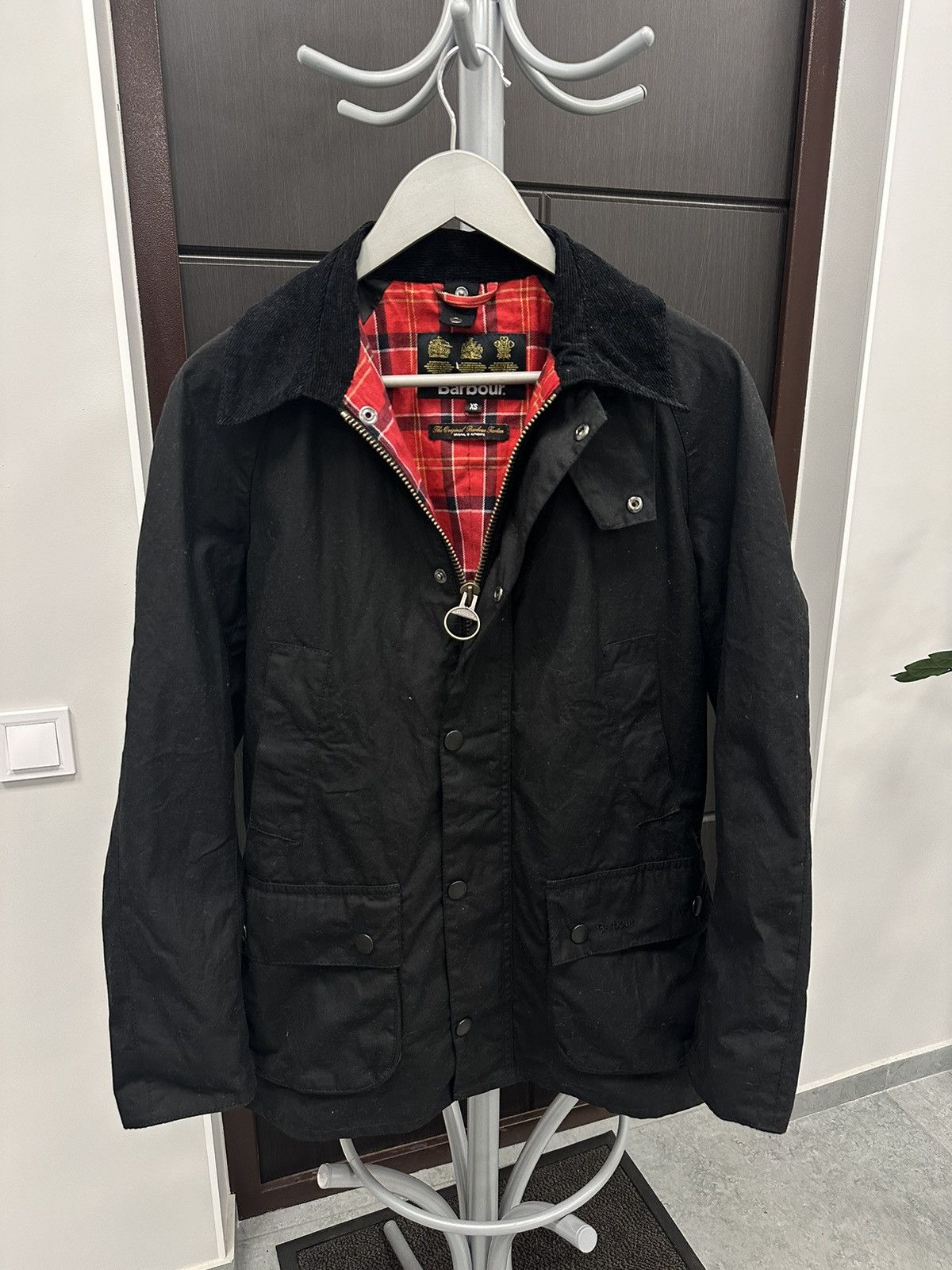 Image of Barbour Bedale Waxed Cotton Jacket in Black, Men's (Size XS)