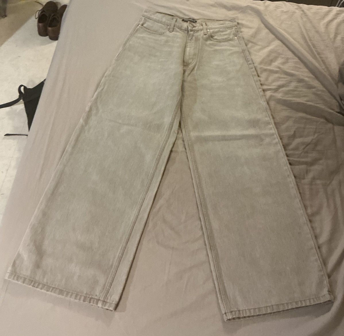 Vintage DISCONTD bleach baggy denim Size US 30 / EU 46 - 1 Thumbnail