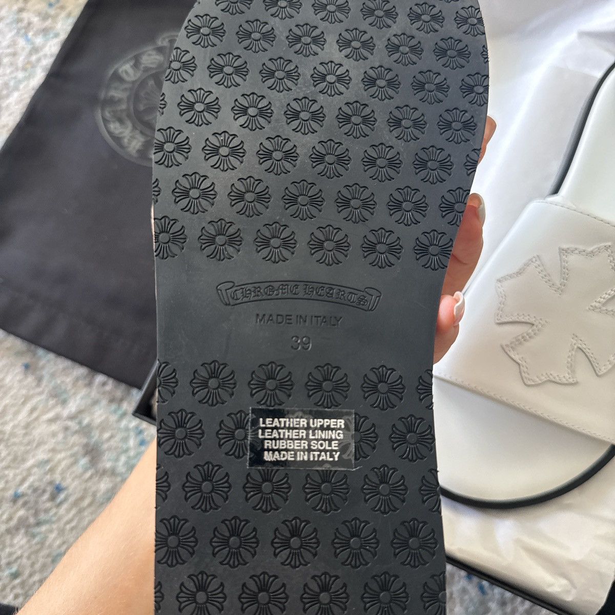 Chrome Hearts Authentic Chrome hearts white leather slides Size US 9 / IT 39 - 4 Thumbnail