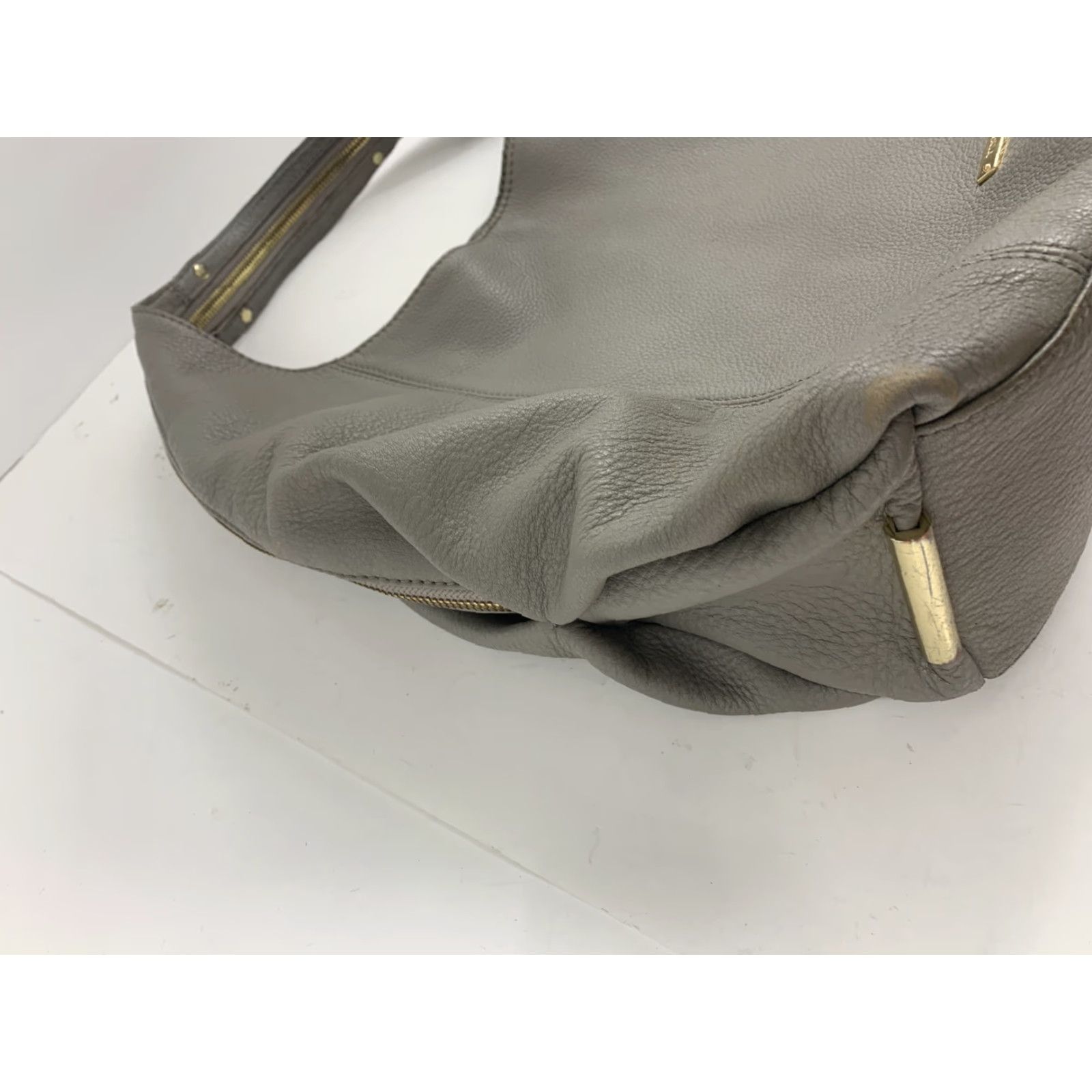 Vince Camuto Vince Camuto Zoe Hobo Ash Gray Leather Tote Zip Satchel/Top Handle Bag, 12x12x5, Zipper, Women, Gray, Zoe, Vince Camuto, Leather Bag, Satchel, Tote Size ONE SIZE - 5 Thumbnail