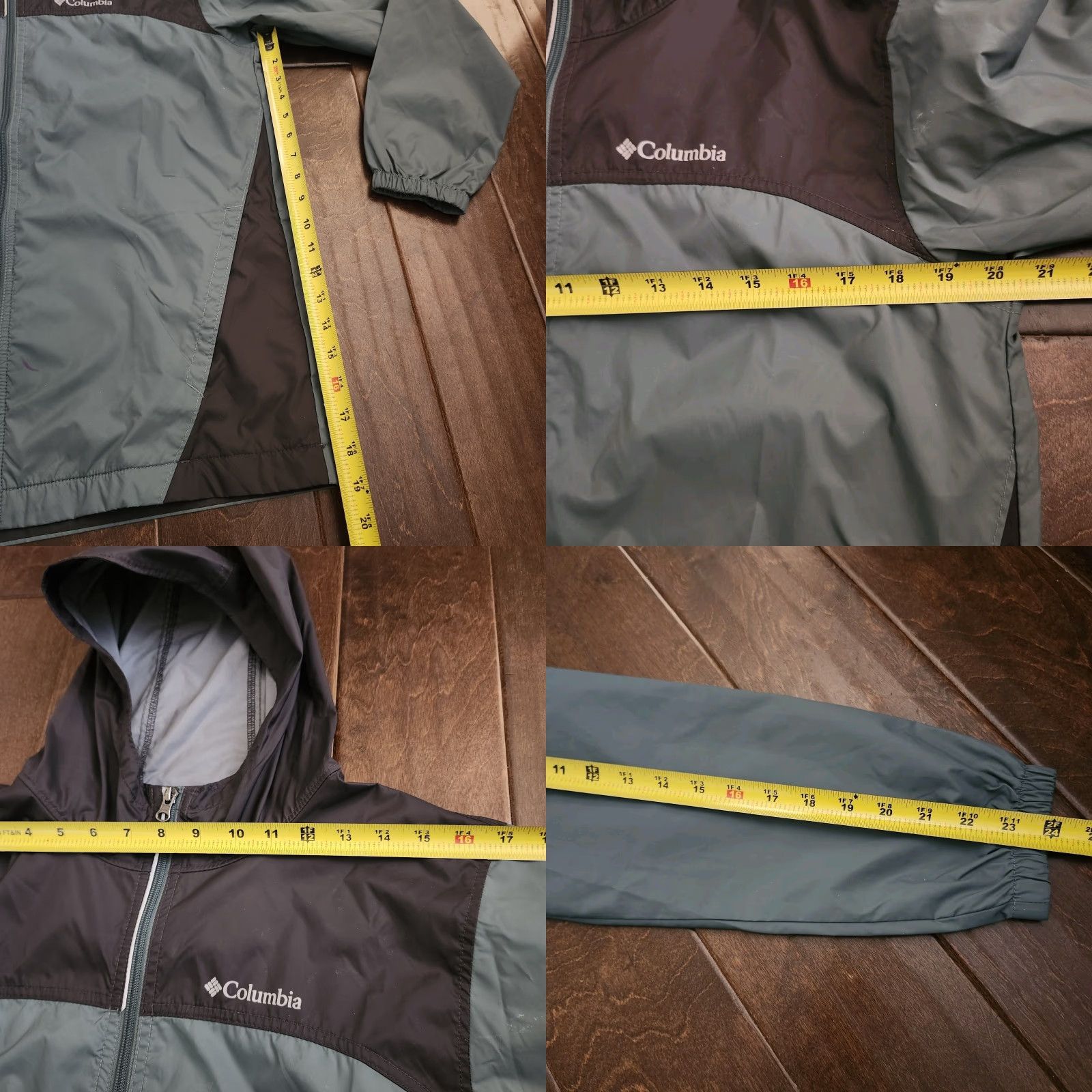 Vintage Columbia Windbreaker Jacket Gray Full Zip Hooded Lightweight Women's XL Outdoor Travel Casual Size XL / US 12-14 / IT 48-50 - 9 Thumbnail