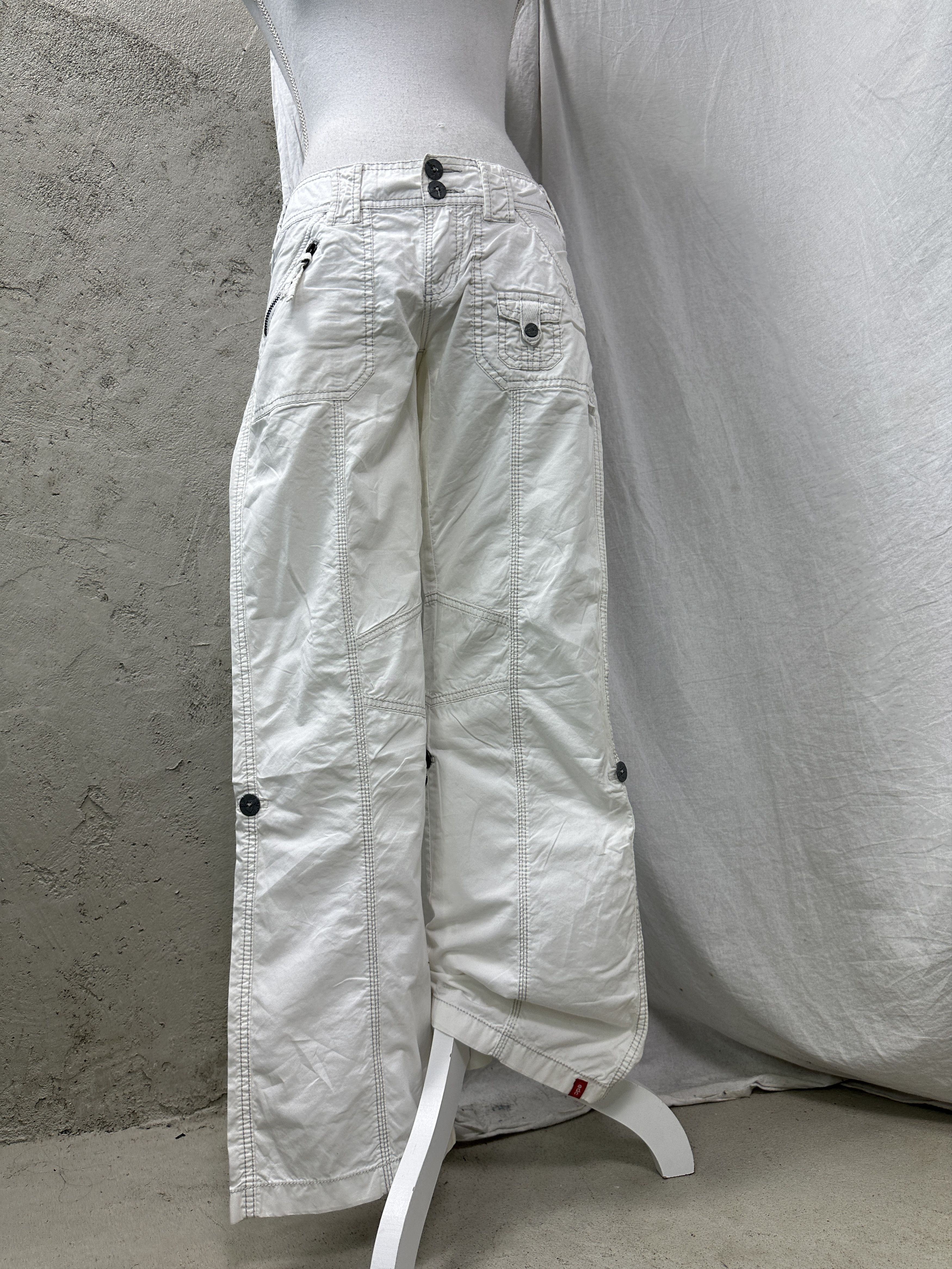 Esprit Vintage Preppy Old Money Cargo Flared Pants Y2K Size 24" / US 00 / IT 34 - 1 Thumbnail