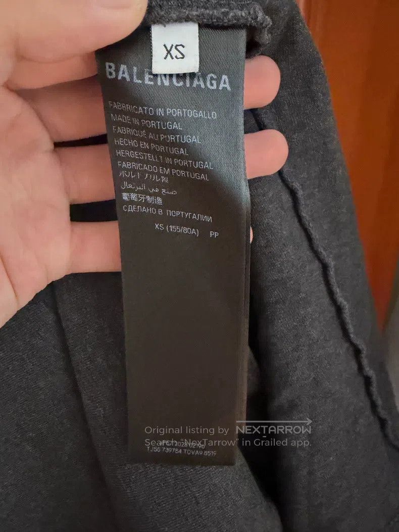 Balenciaga Balenciaga Black Gray Tape Short Sleeve Size US XS / EU 42 / 0 - 4 Thumbnail